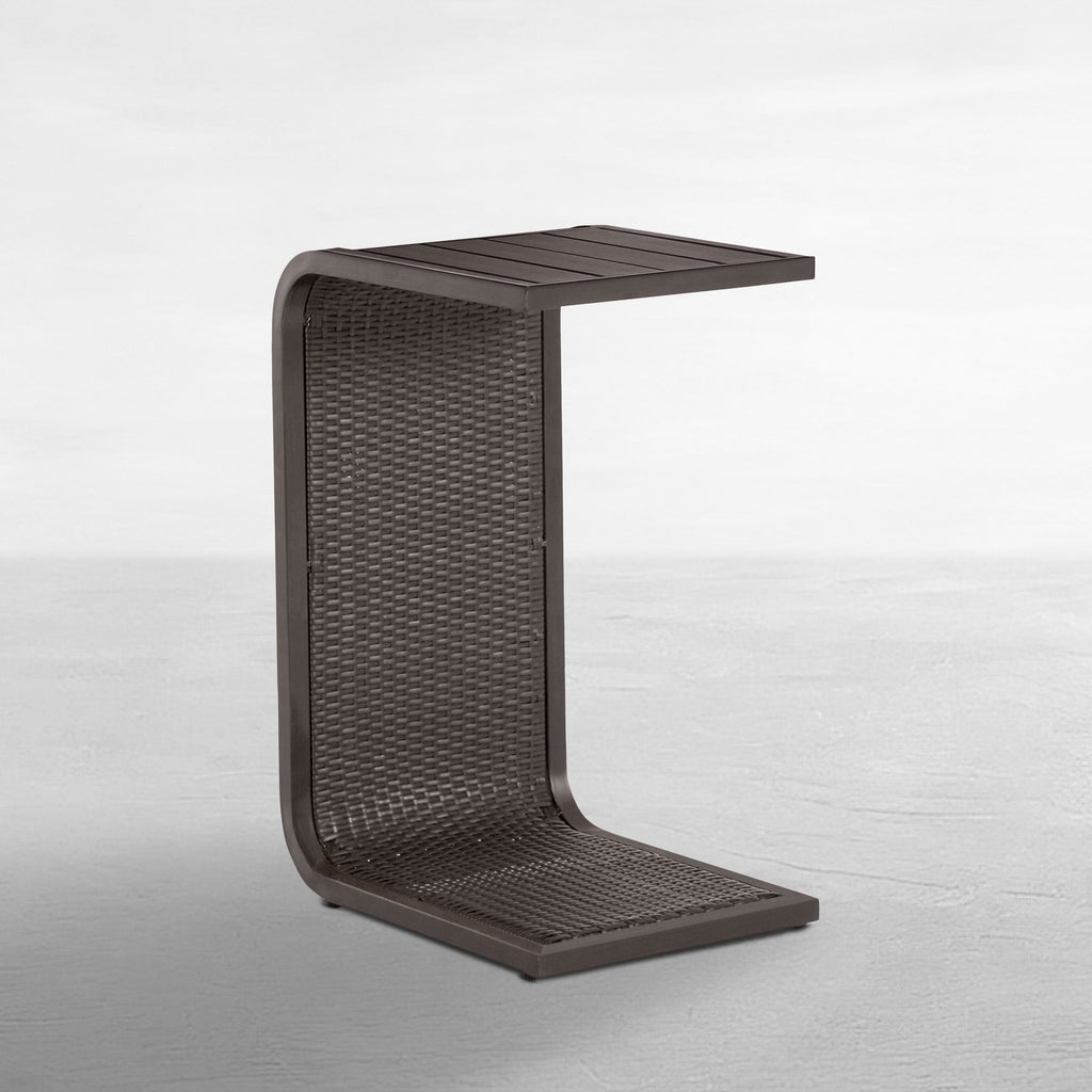 Woven Wicker 14.5" Square Outdoor C Table
