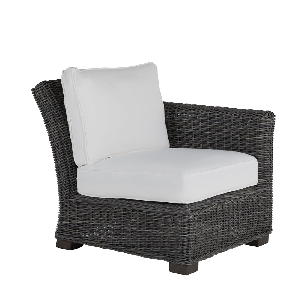 Rustic Resin Wicker Outdoor RAF Sectional Sofa