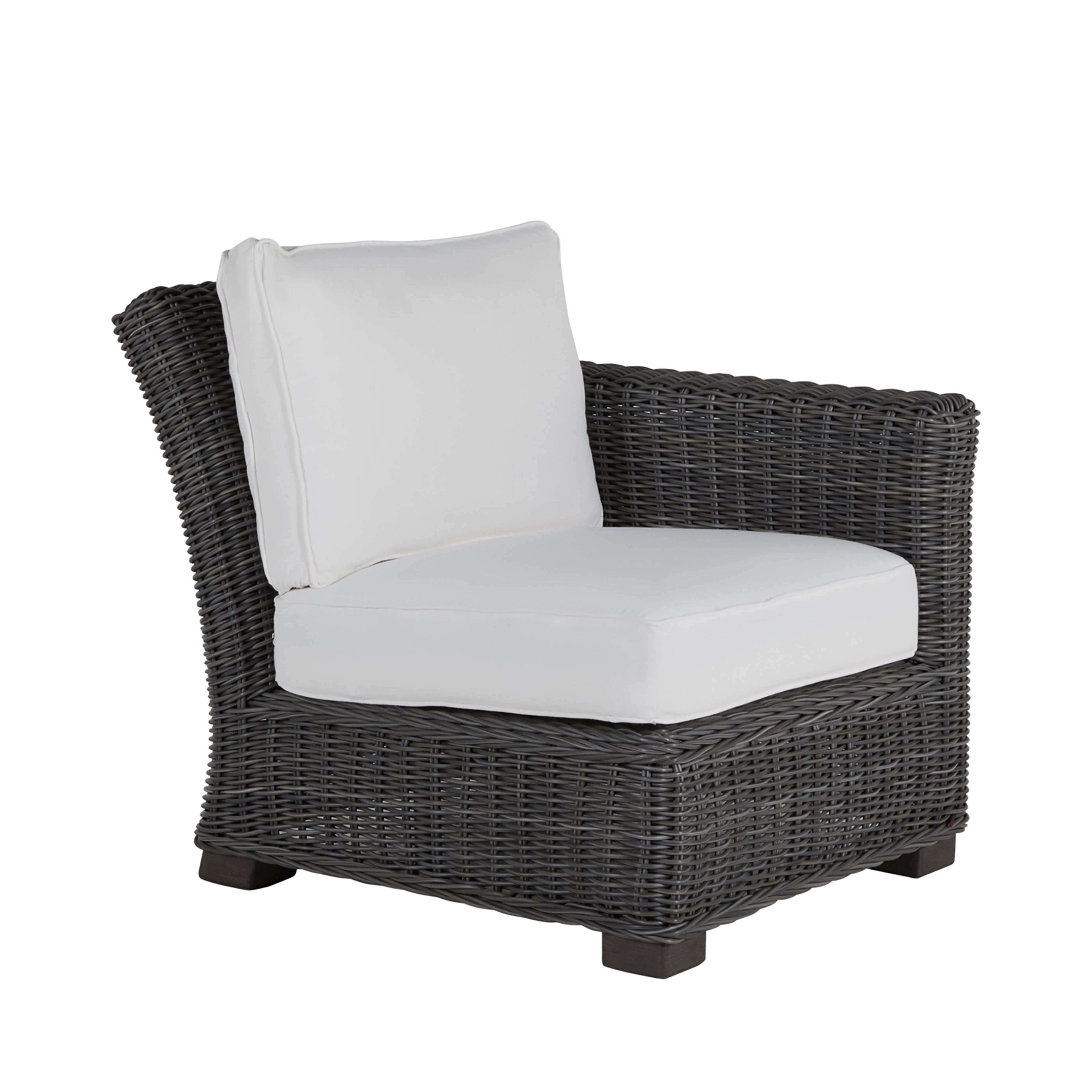 Rustic Resin Wicker Outdoor RAF Sectional Sofa
