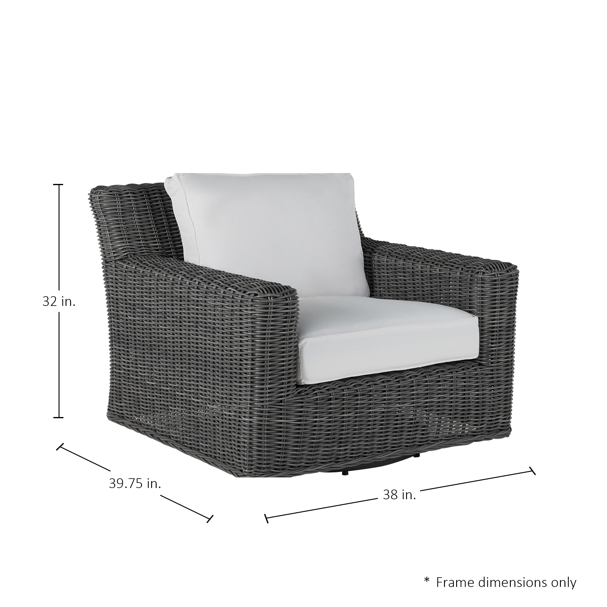 Rustic Woven Wicker Outdoor Swivel Lounge Chair