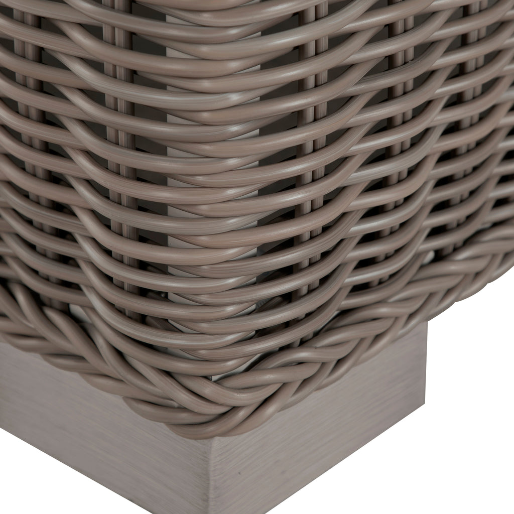 Rustic N-Dura Resin Wicker Outdoor Woven Ottoman