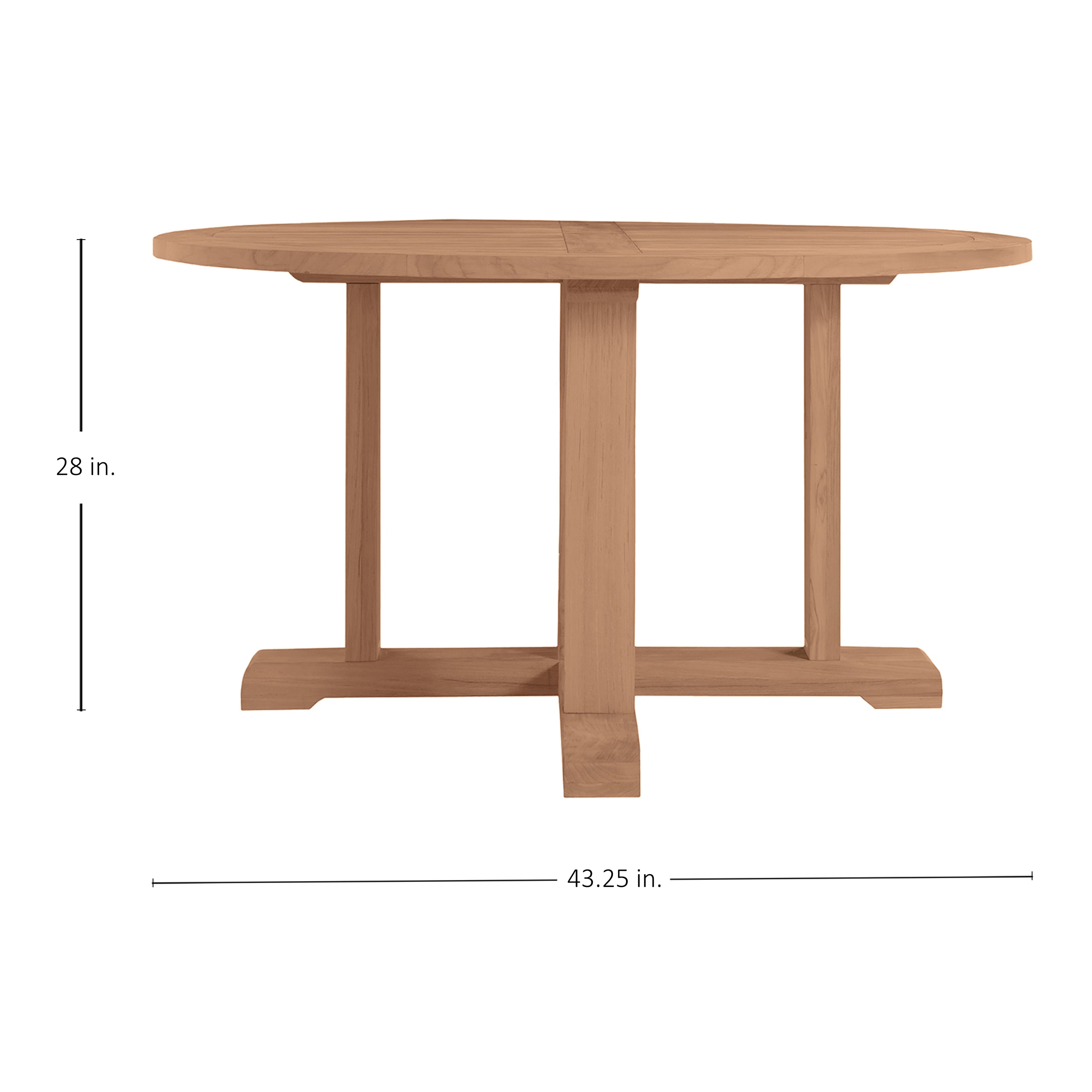 Club Teak 43" Round Outdoor Pedestal Dining Table