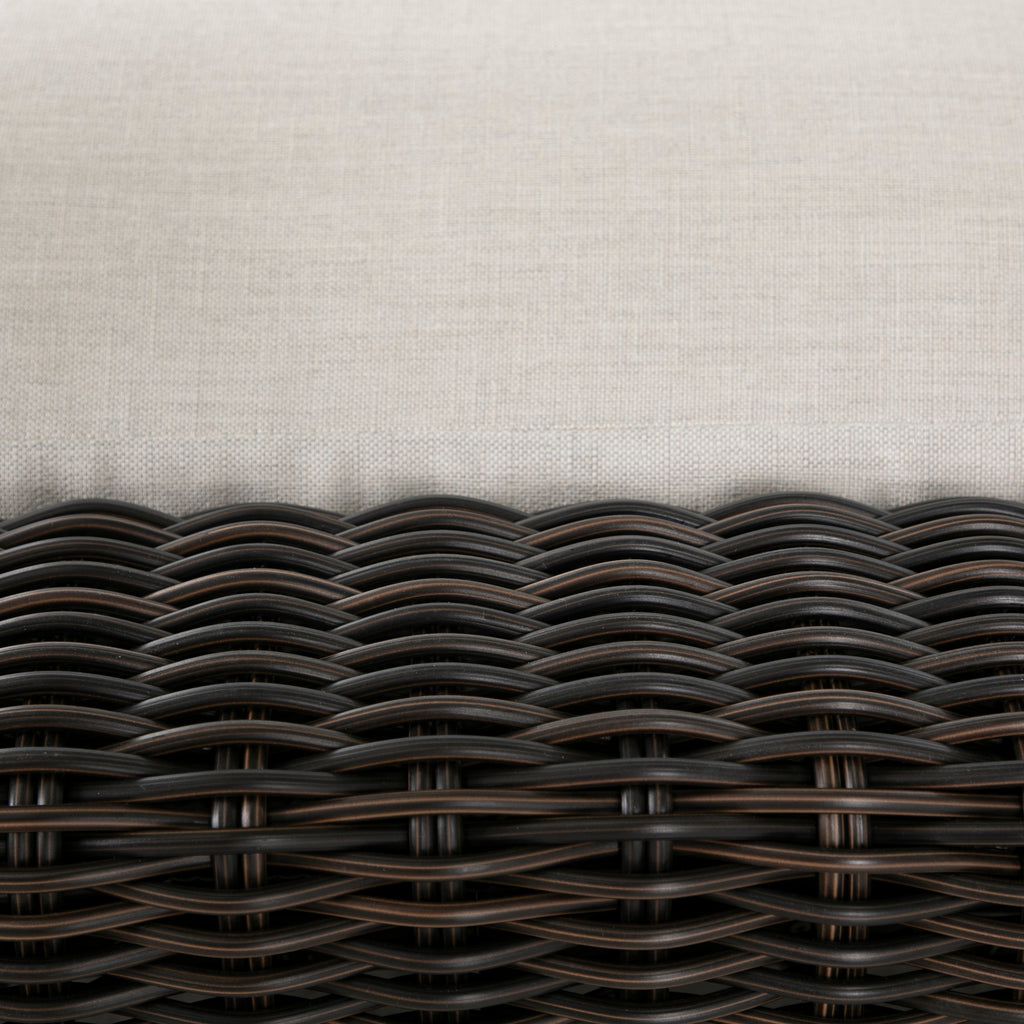 Rustic Wicker Outdoor Armless Chaise Lounge