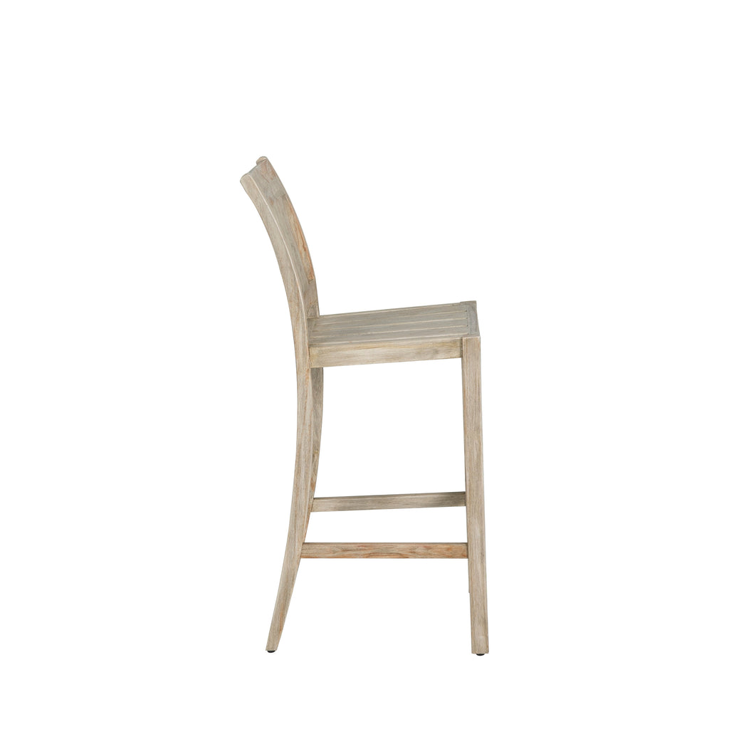 Croquet Teak Outdoor Bar Stool