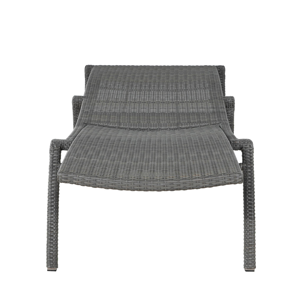 Skye Wicker Outdoor Armless Chaise Lounge