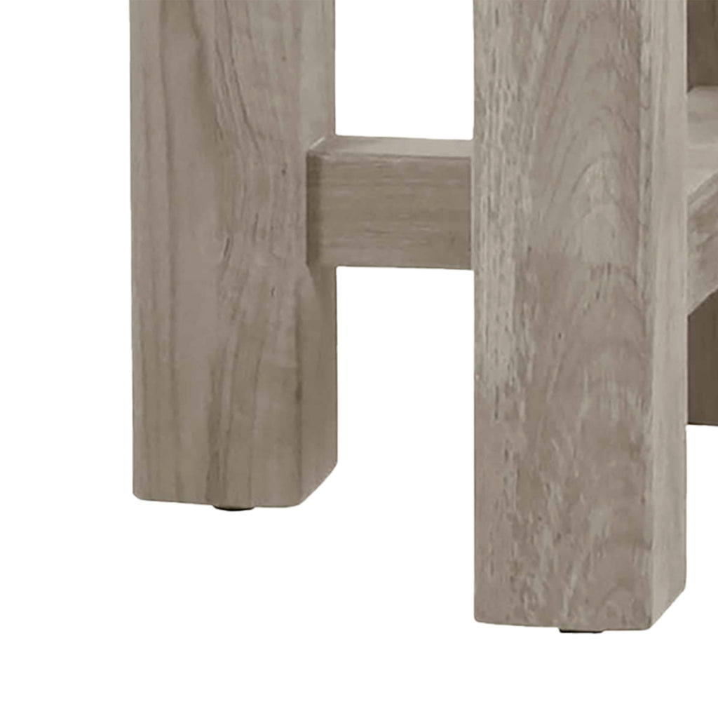 Croquet Teak 24.25" Round Outdoor End Table