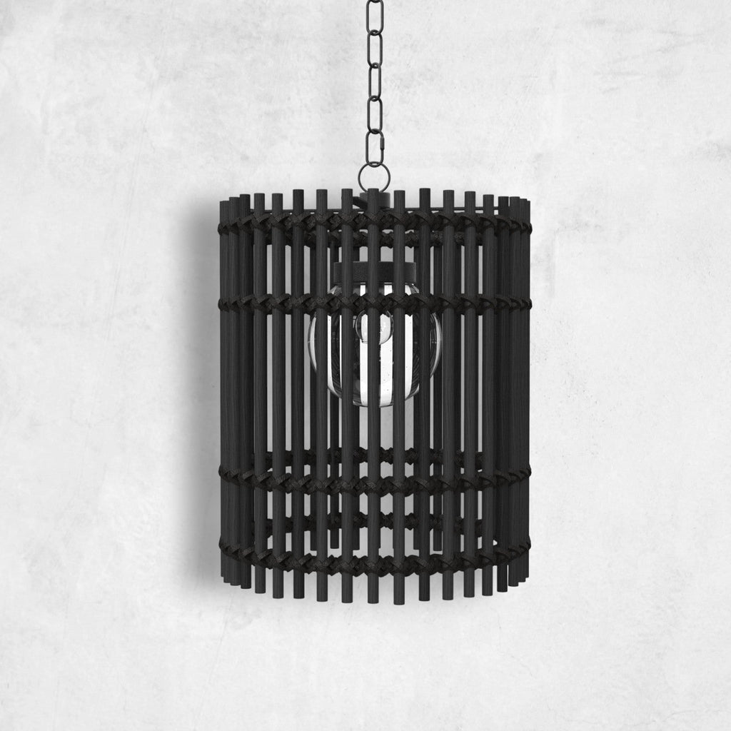 Sherman N-Dura Resin Rattan 18" Drum Pendant Light