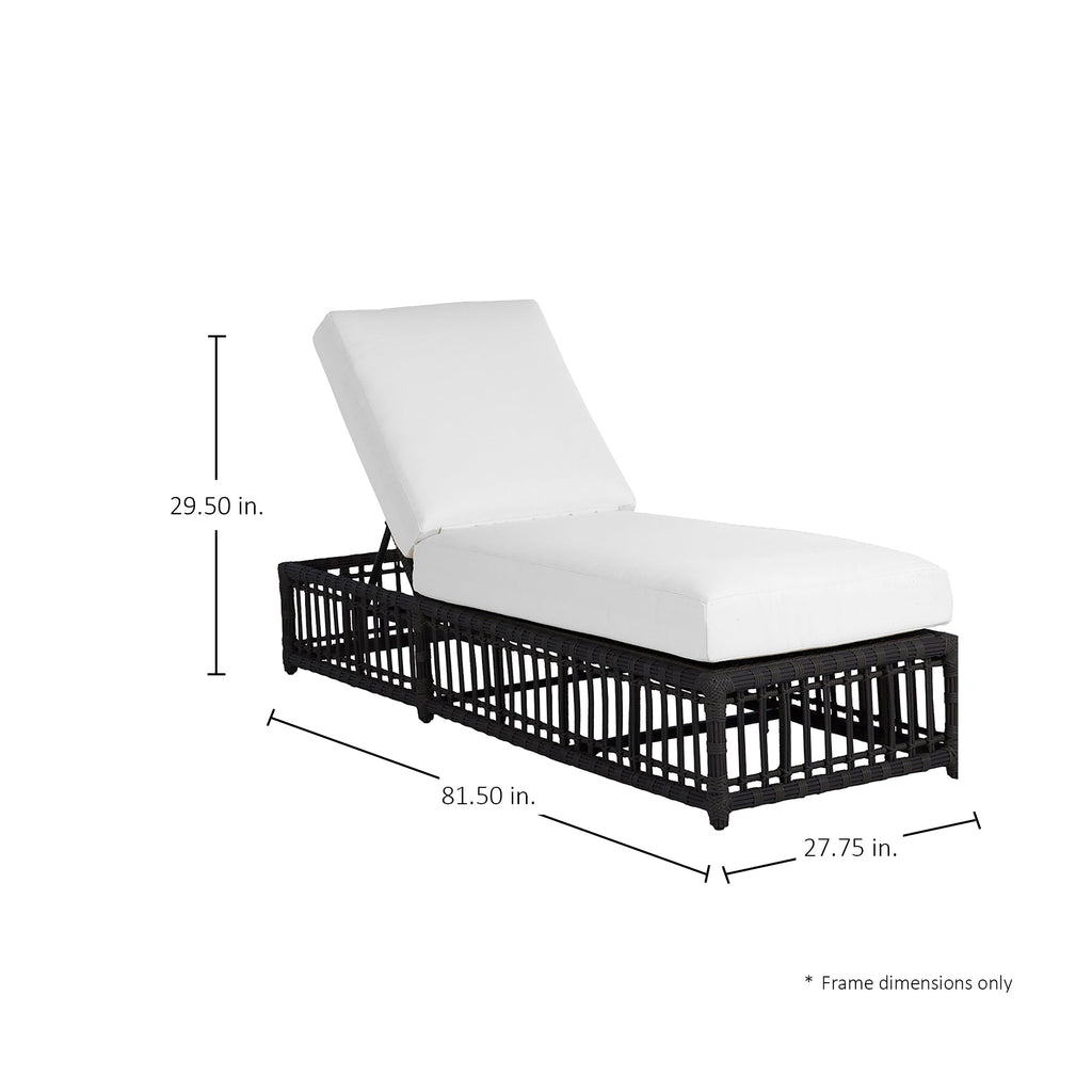 Newport Wicker Outdoor Armless Chaise Lounge