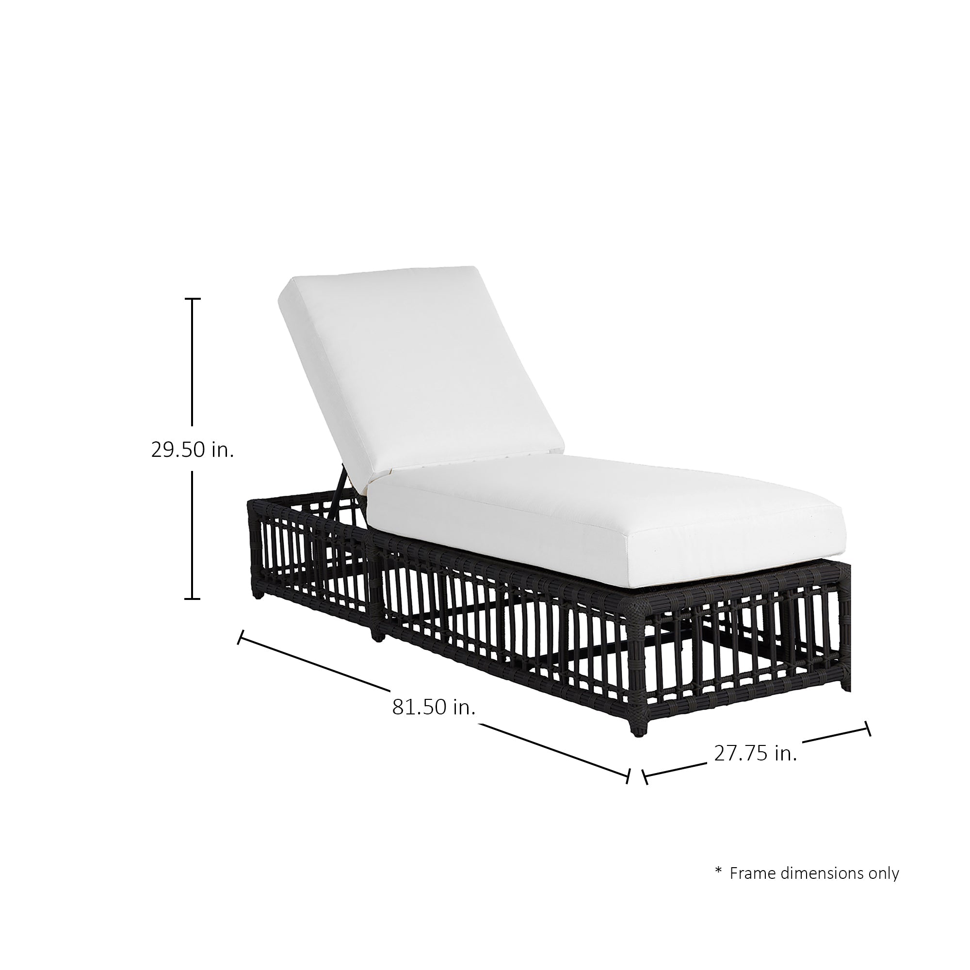 Newport Wicker Outdoor Armless Chaise Lounge
