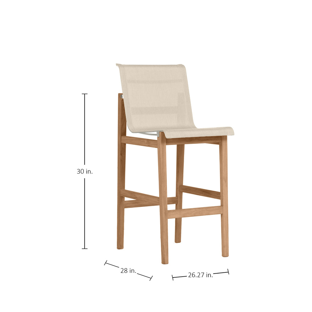 Coast Teak Sling Outdoor Bar Stool
