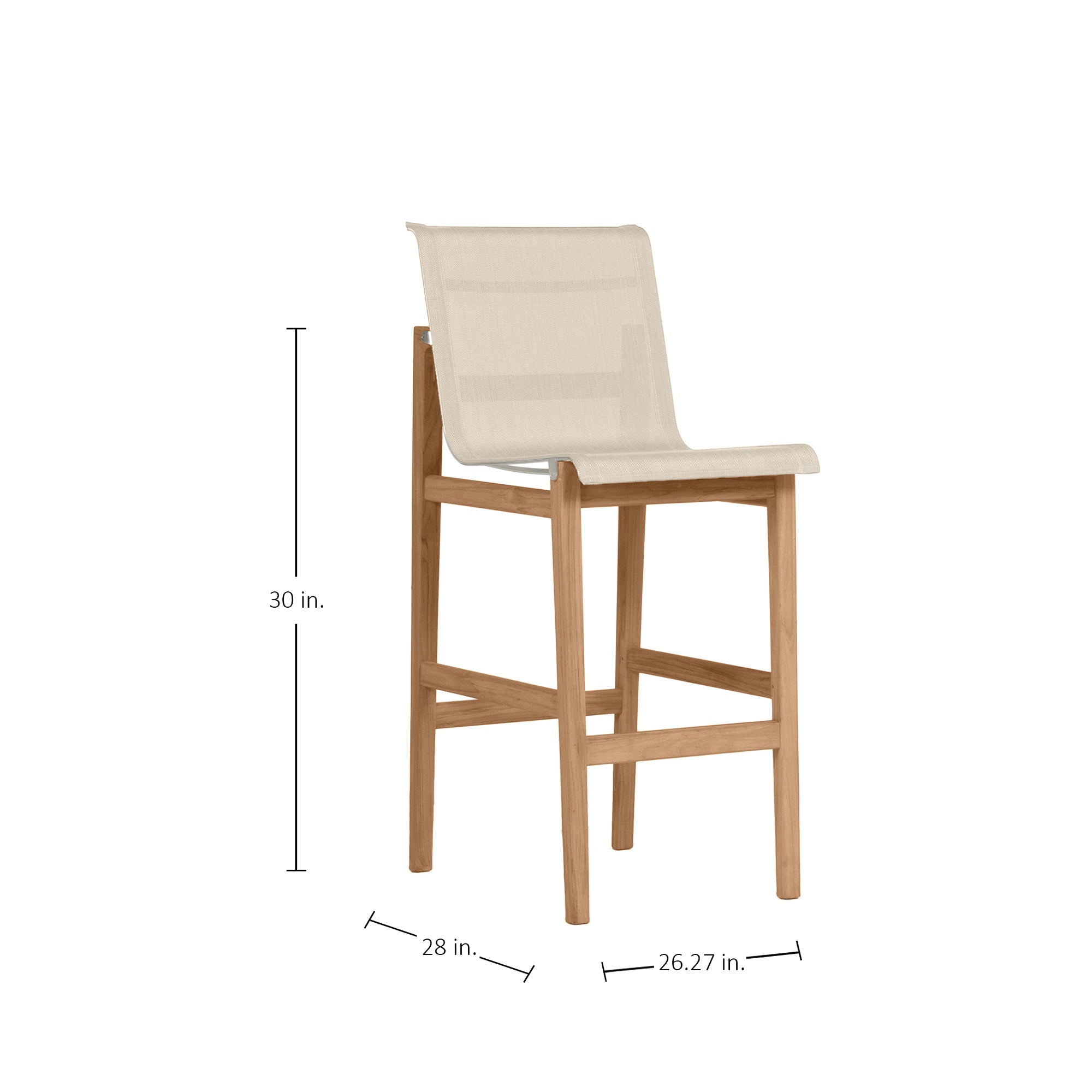 Coast Teak Sling Outdoor Bar Stool