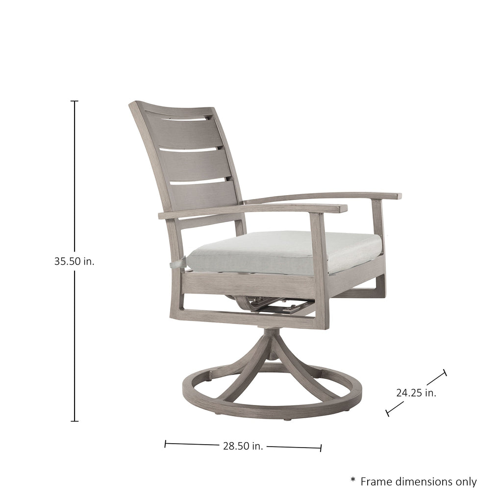 Charleston Aluminum Swivel Rocking Arm Chair