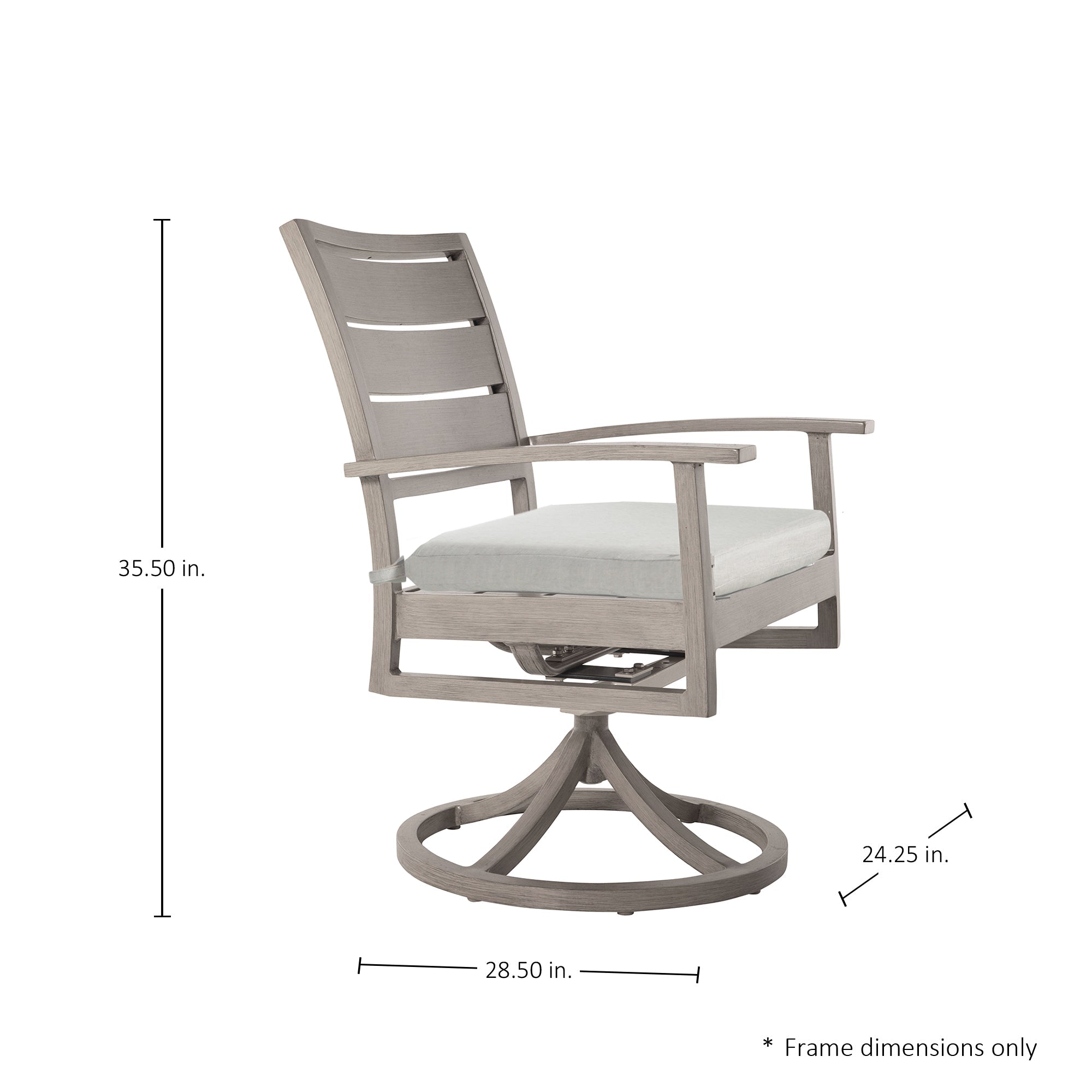 Charleston Aluminum Swivel Rocking Arm Chair