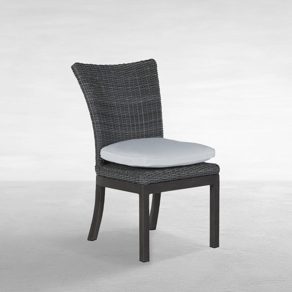 Rustic Woven Resin Wicker Outdoor Side Chair