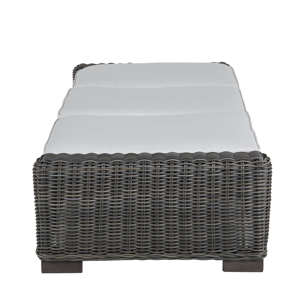 Rustic Wicker Outdoor Armless Chaise Lounge