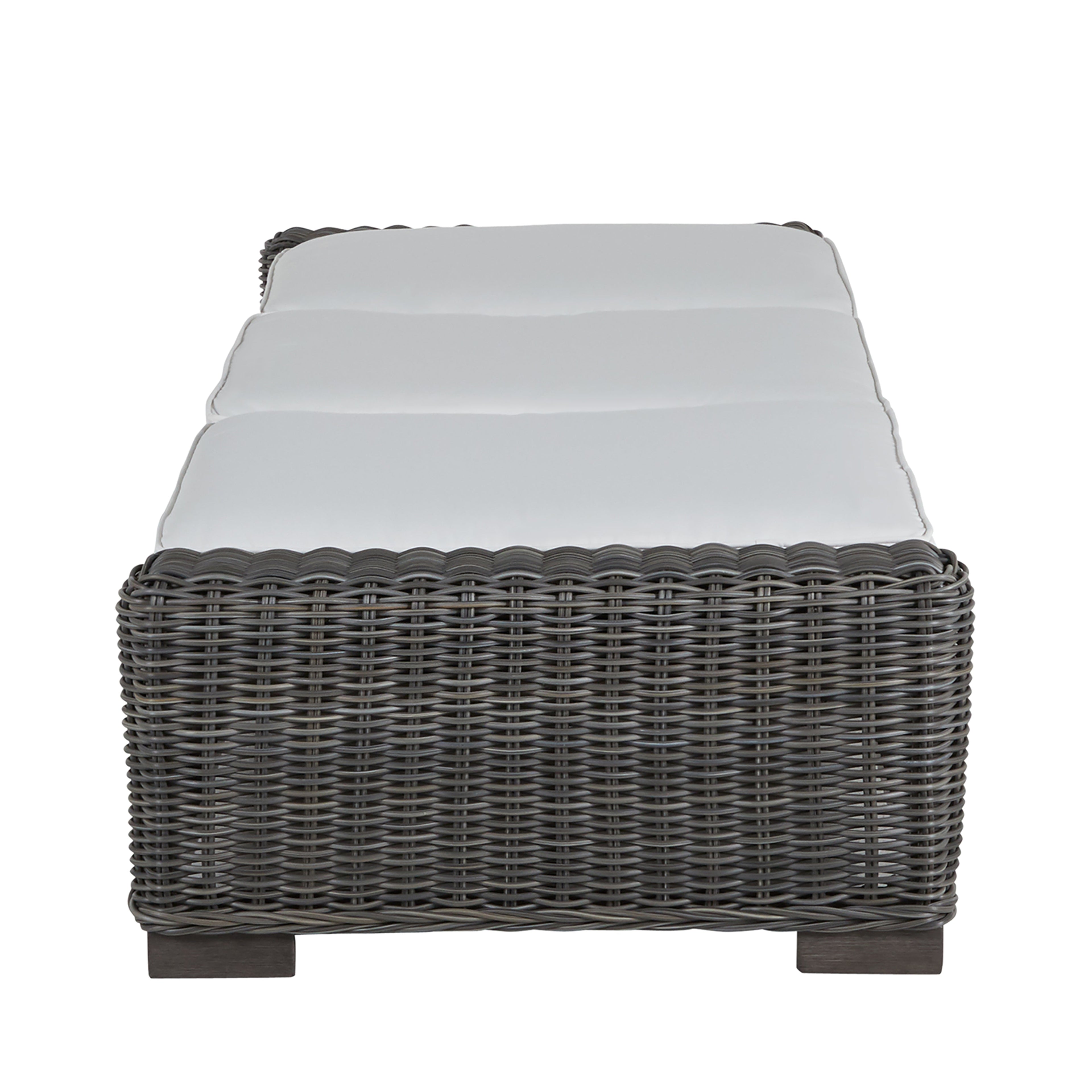 Rustic Wicker Outdoor Armless Chaise Lounge