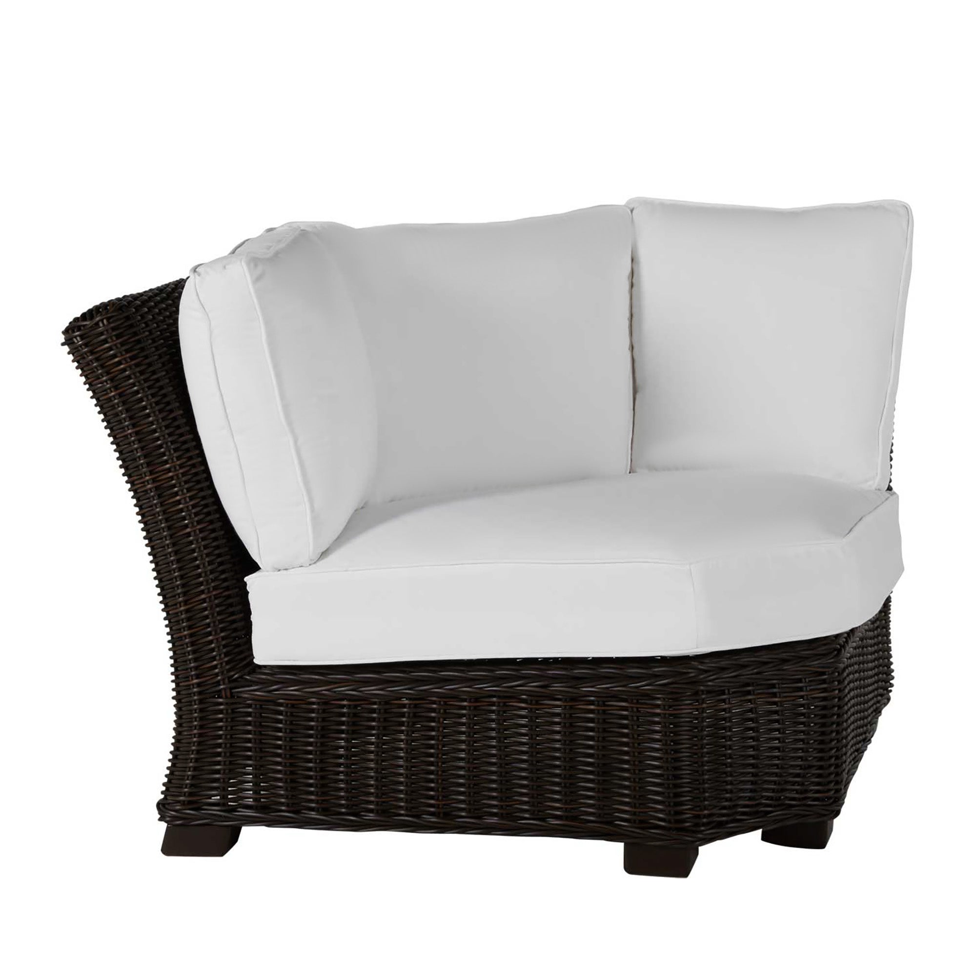 Rustic Resin Wicker Outdoor Corner Sectional Sofa