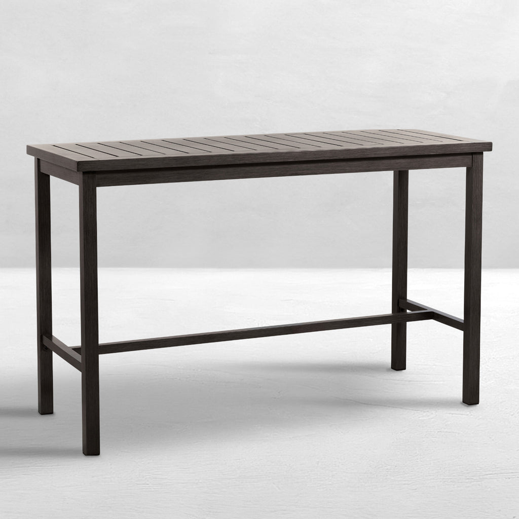 Club Aluminum 67"x 28" Rectangle Outdoor Bar Table