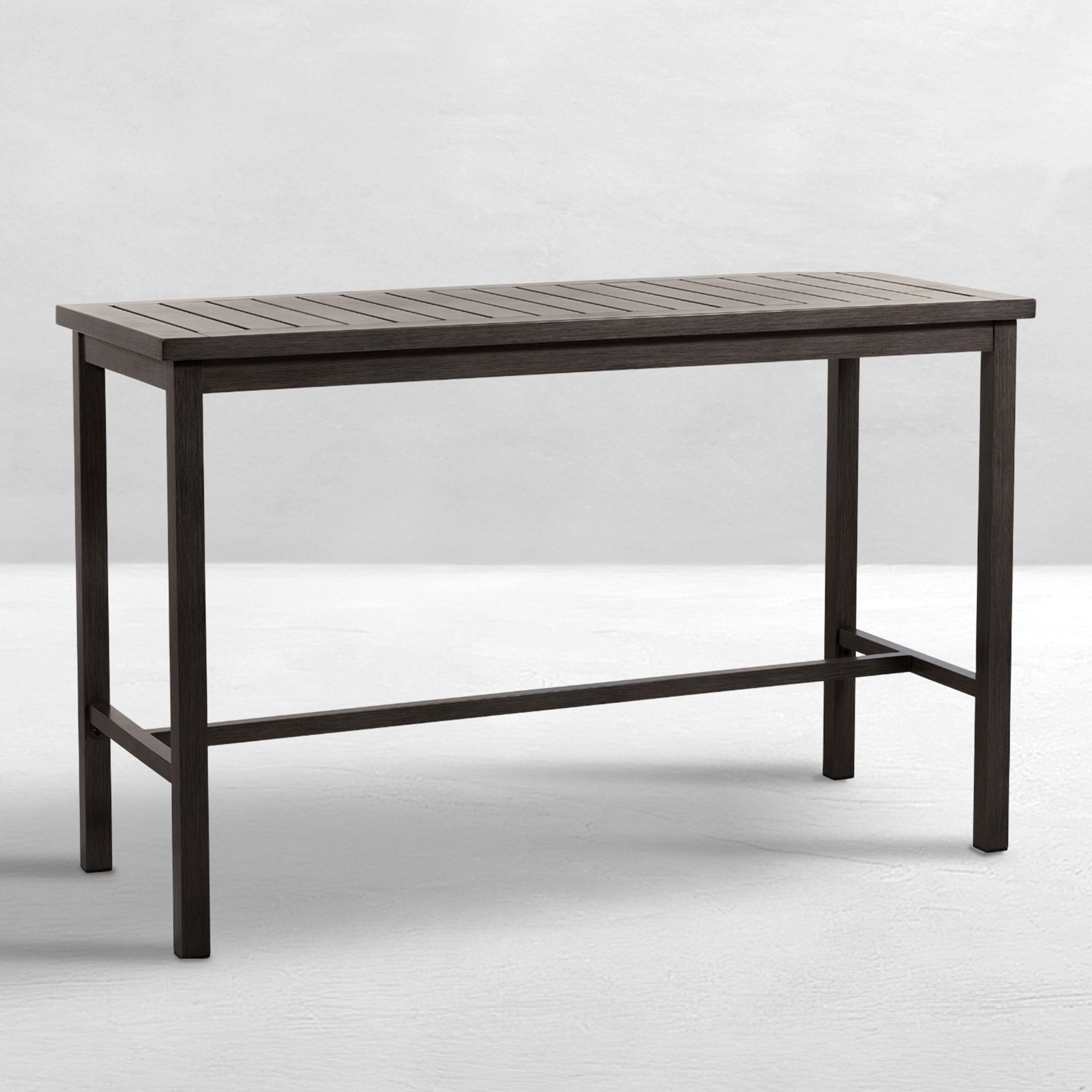 Club Aluminum 67"x 28" Rectangle Outdoor Bar Table