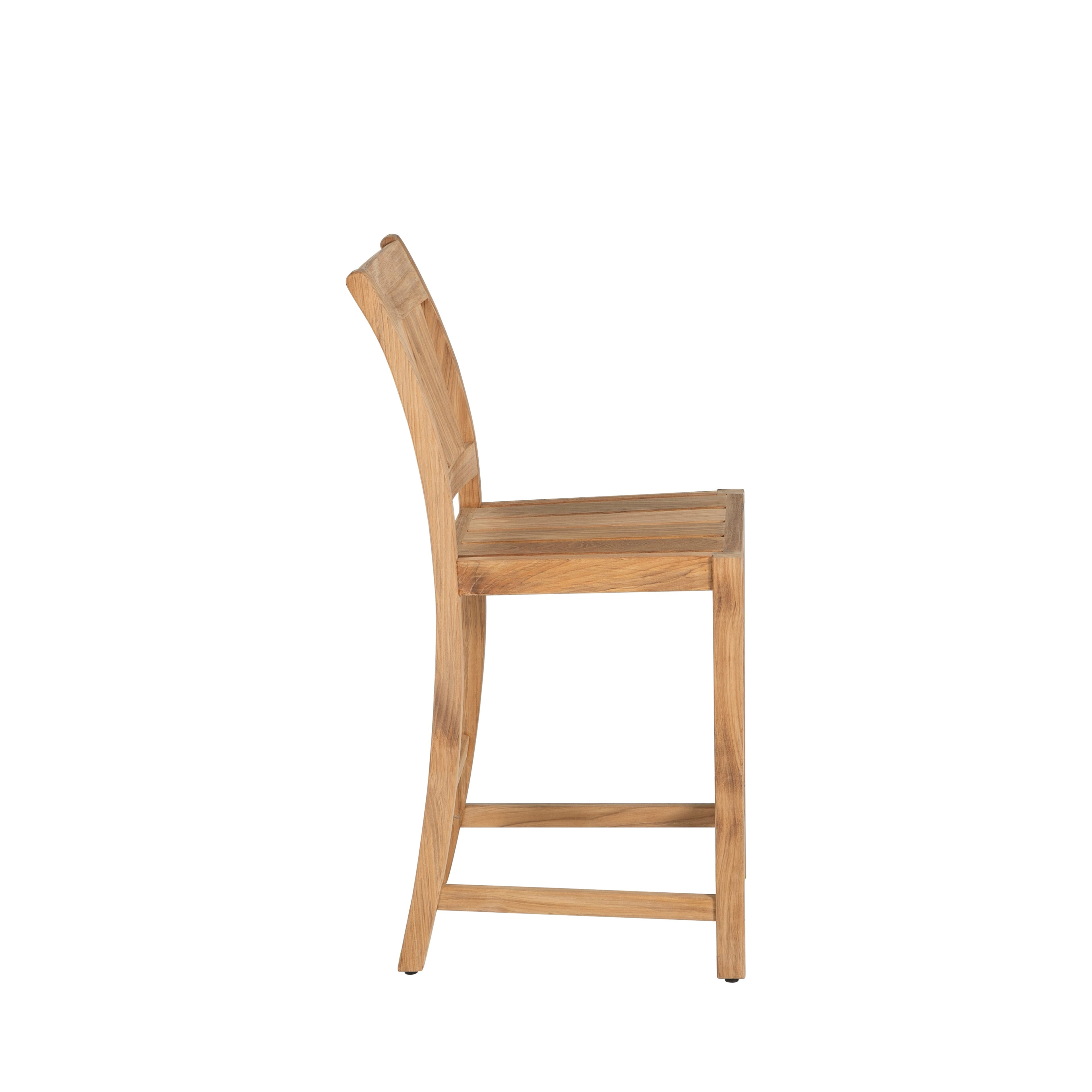 Croquet Teak Outdoor Transitional Counter Stool