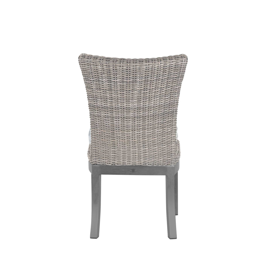 Rustic Woven Resin Wicker Outdoor Side Chair