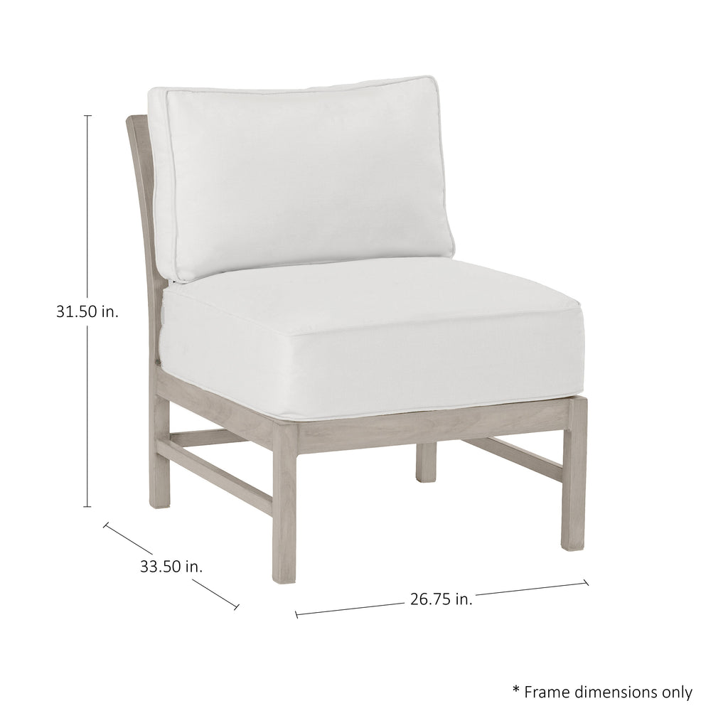 Club Teak Outdoor Sectional Slipper Chair