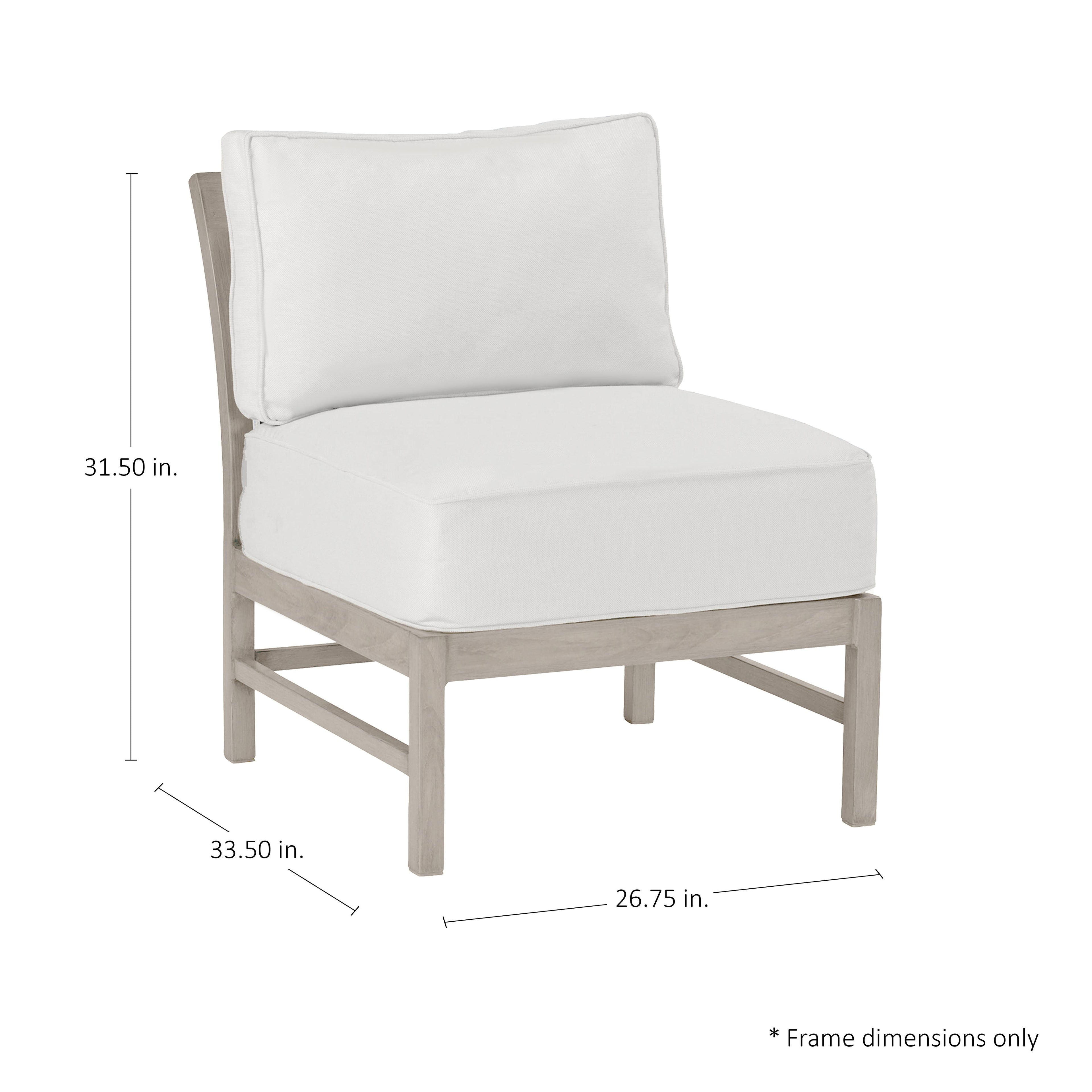 Club Teak Outdoor Sectional Slipper Chair