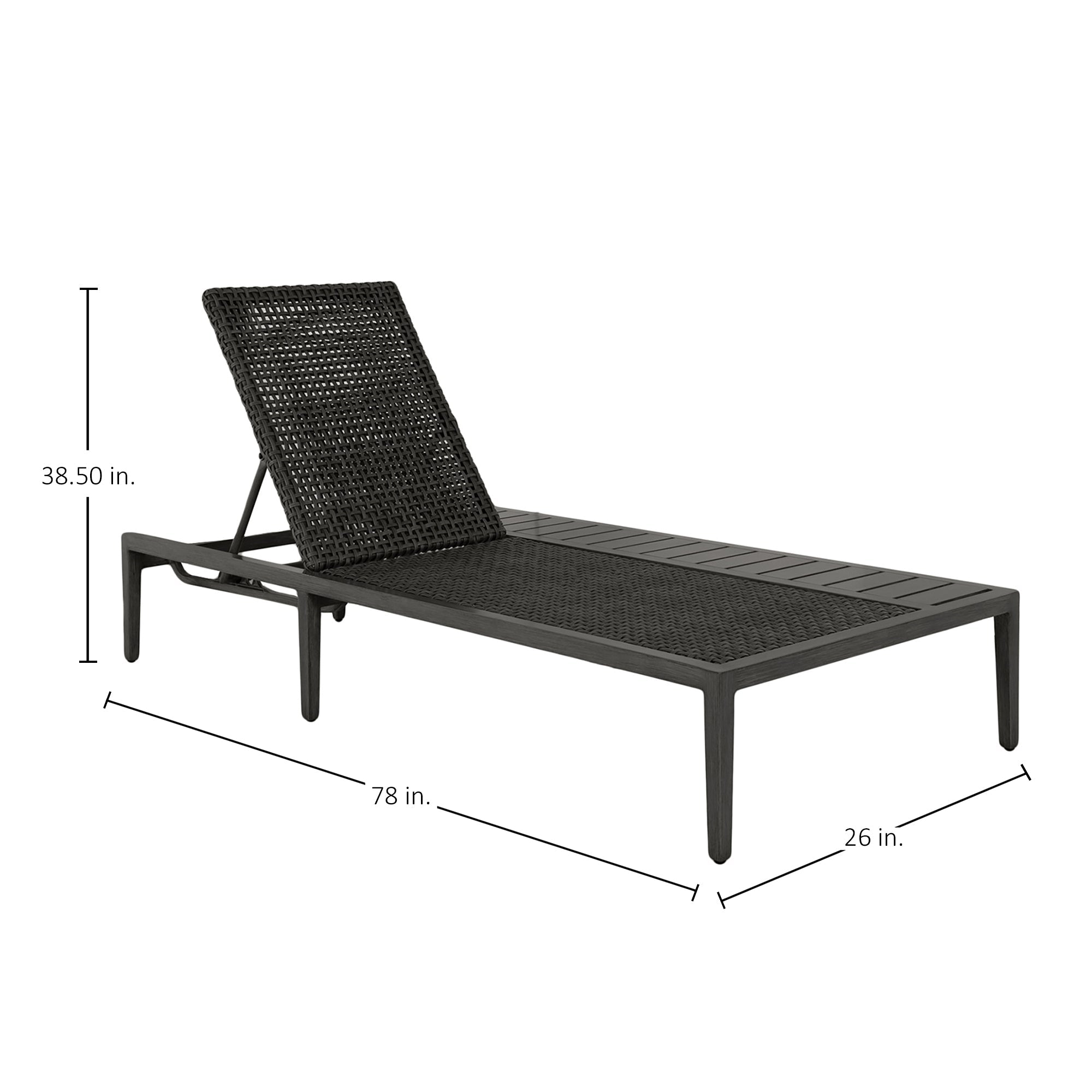 Harbor Wicker Outdoor Armless Chaise Lounge