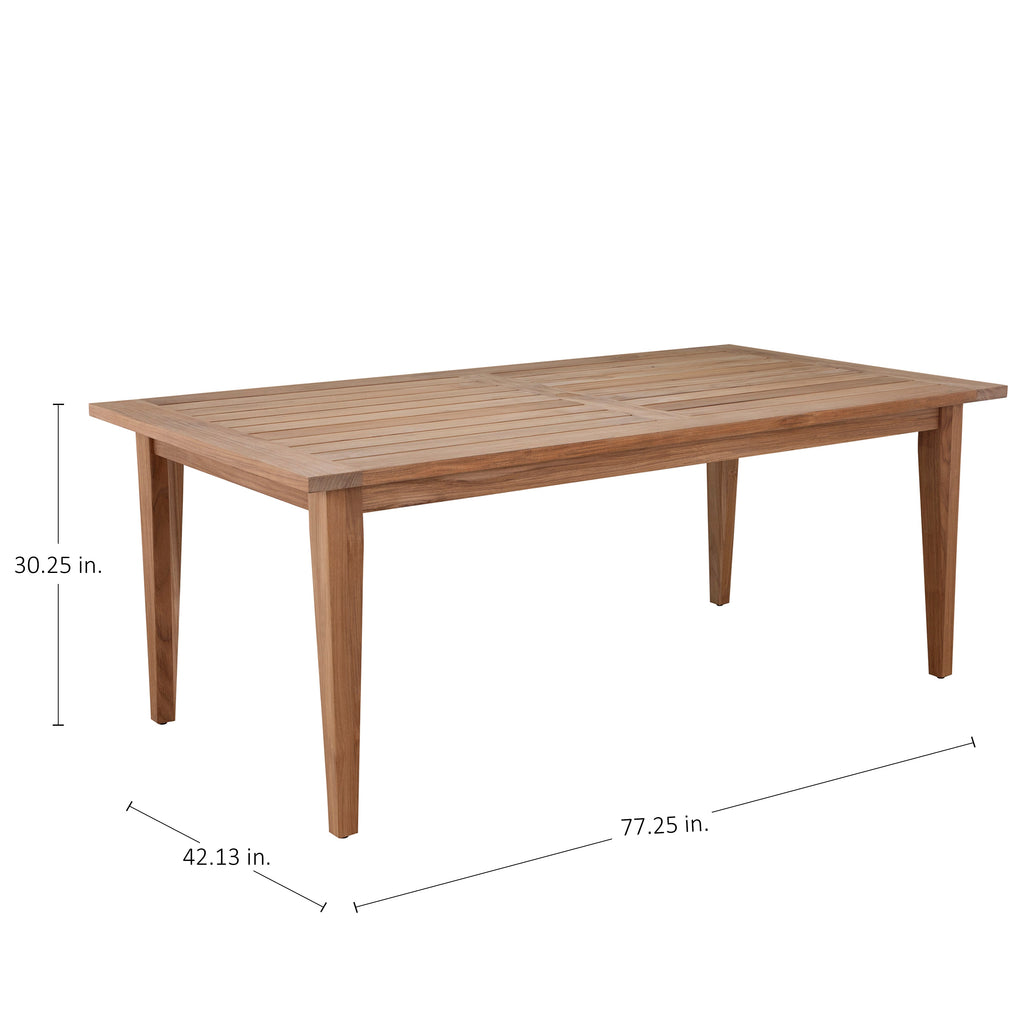 Croquet Teak 77"x 42" Rectangle Outdoor Farm Table