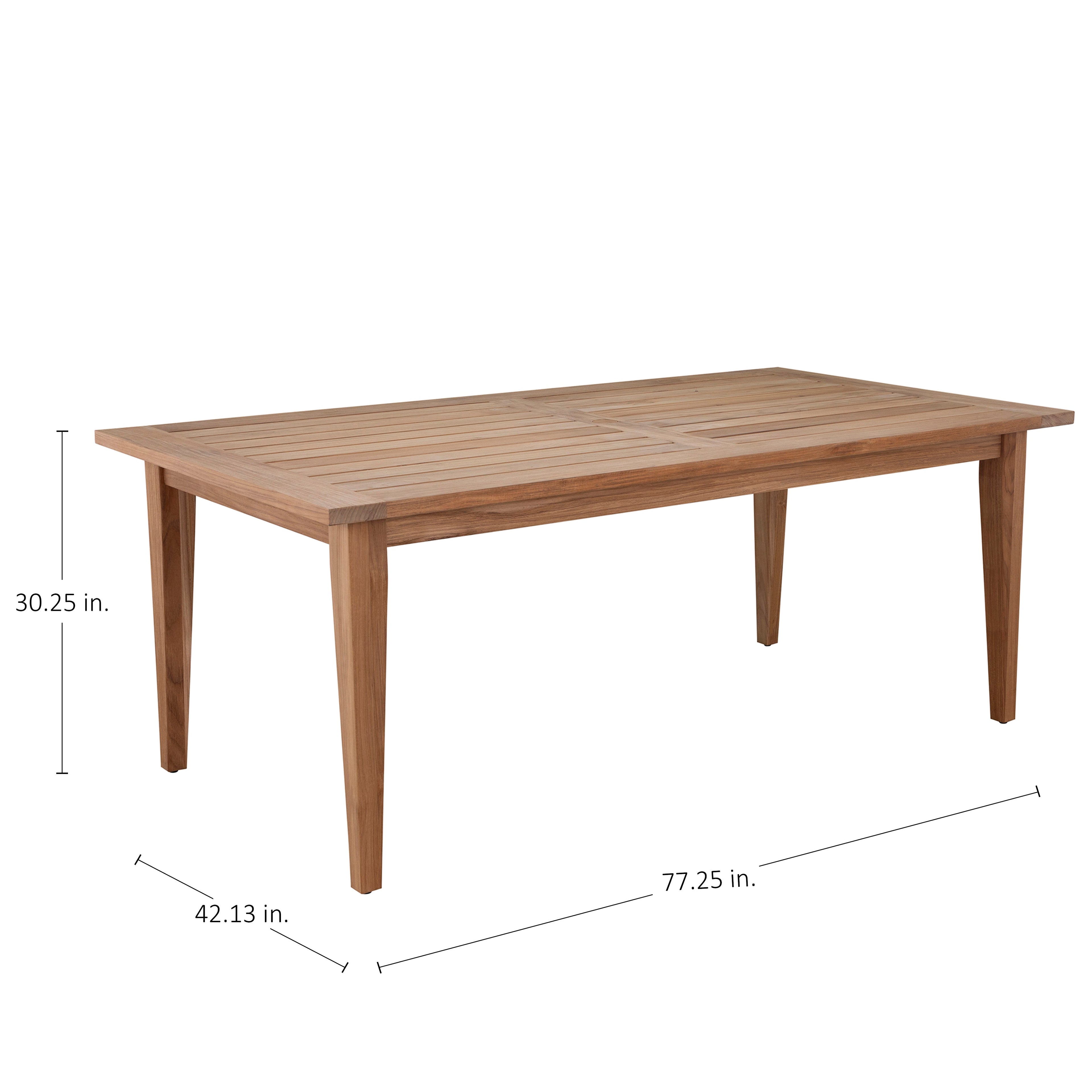 Croquet Teak 77"x 42" Rectangle Outdoor Farm Table