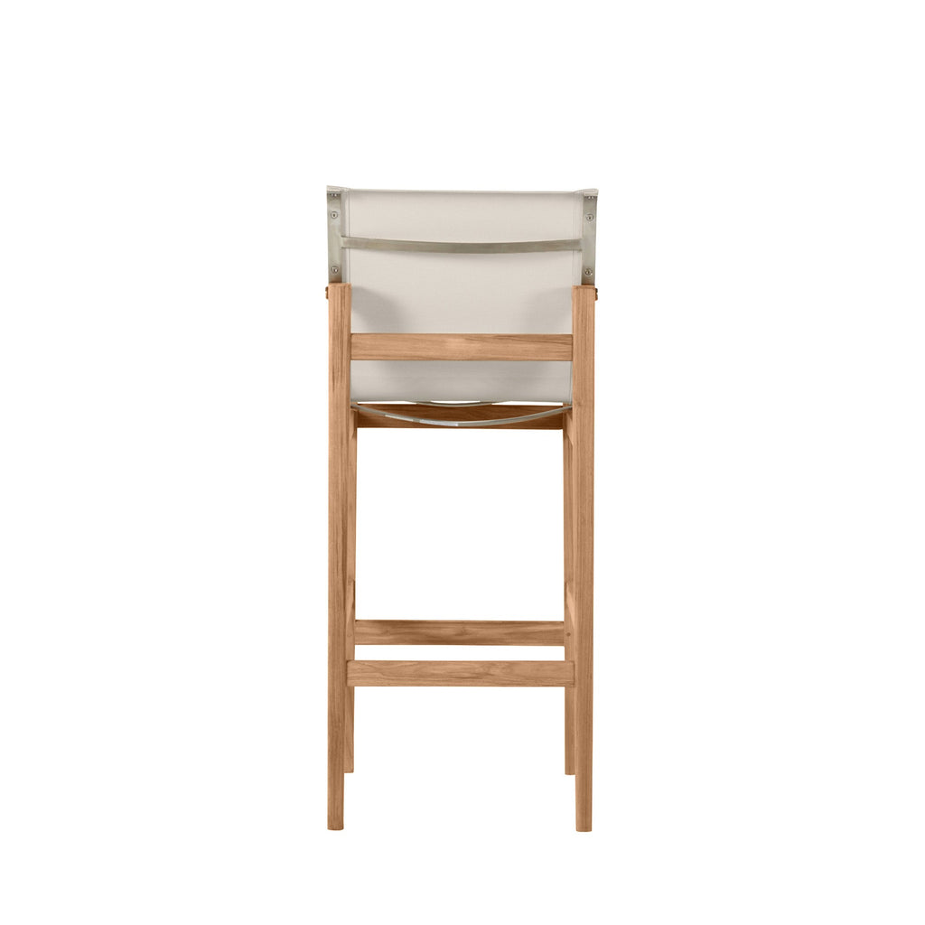 Coast Teak Sling Outdoor Bar Stool