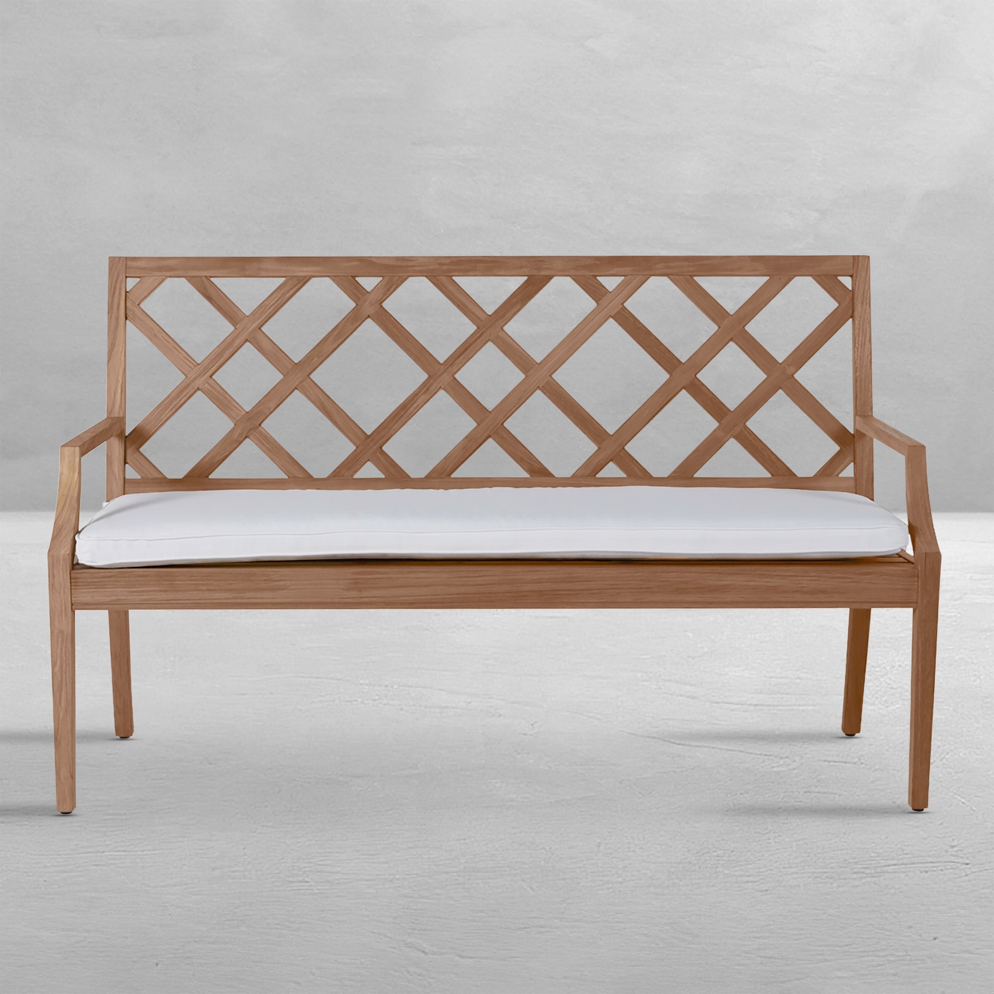 Haley Teak Outdoor Latticework Bench
