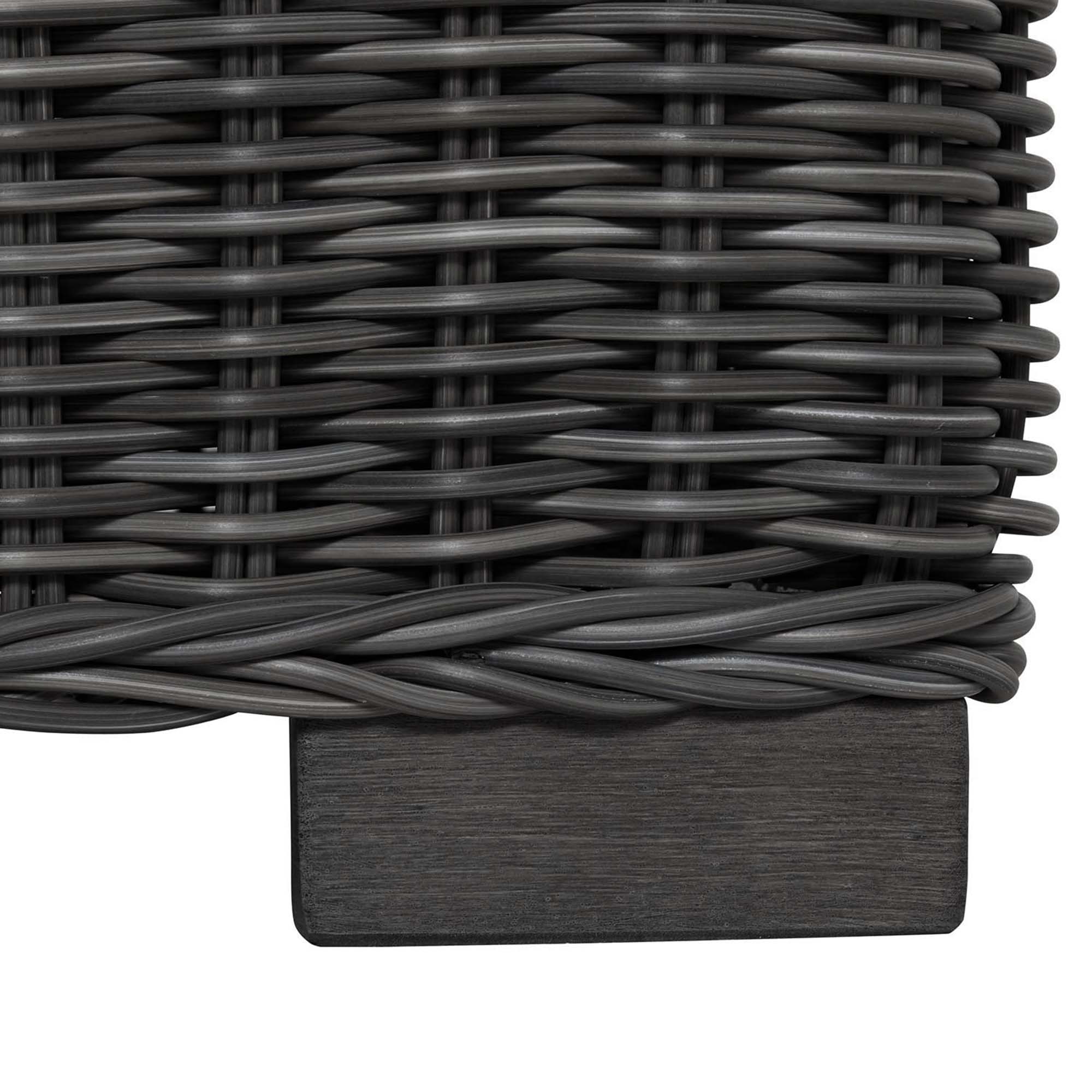 Rustic N-Dura Resin Wicker Outdoor Woven Ottoman