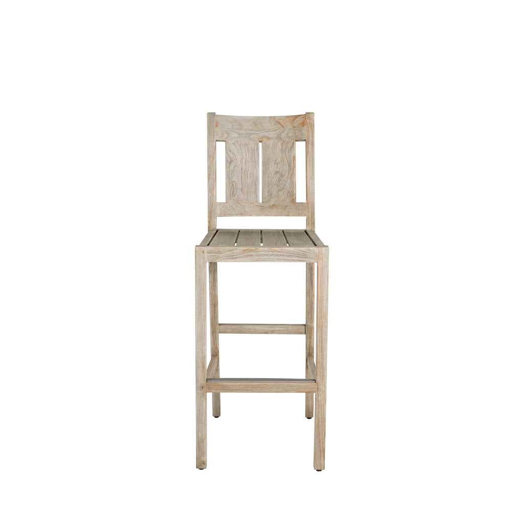 Croquet Teak Outdoor Bar Stool