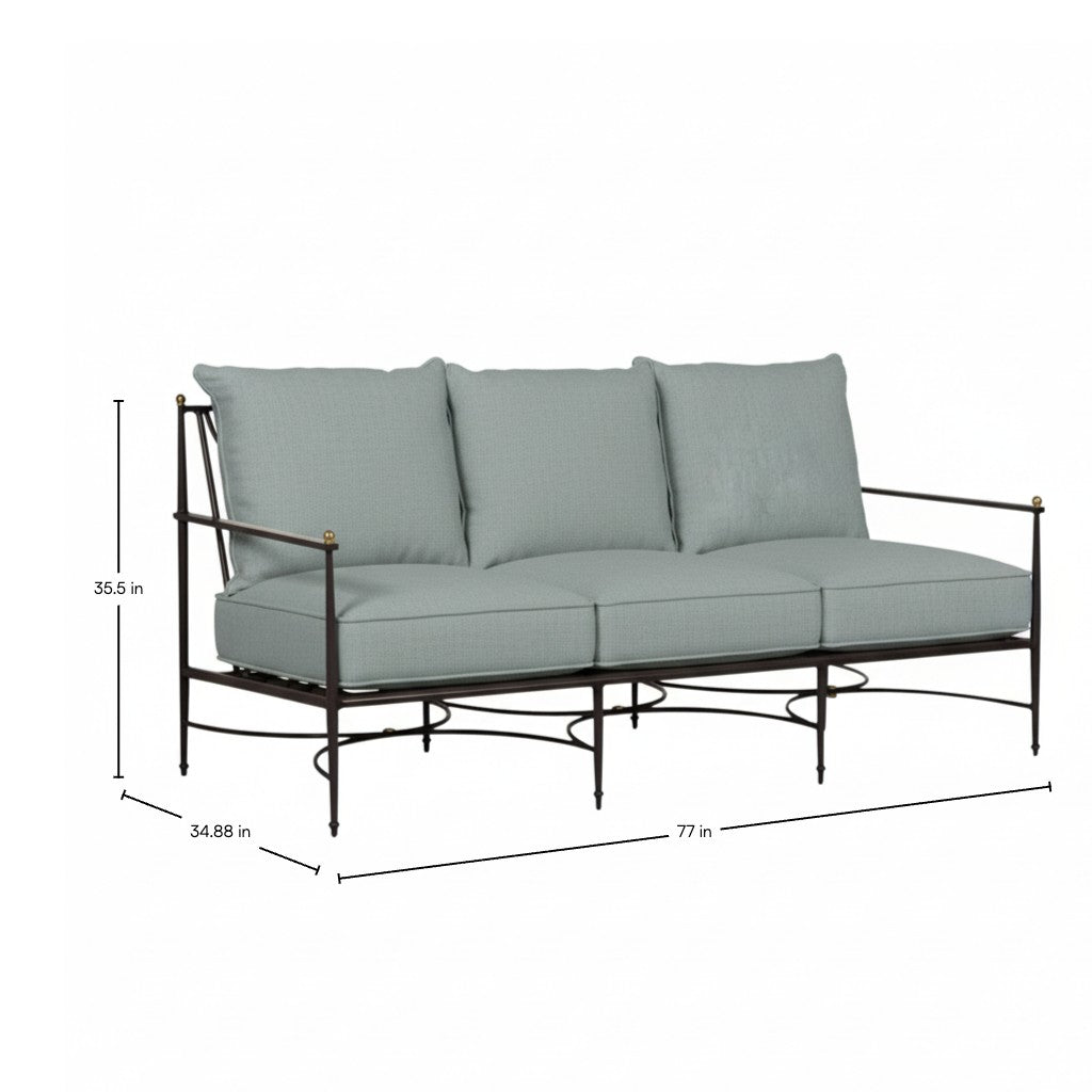 QS Roma Sofa, Slate Gray-Cast Mist