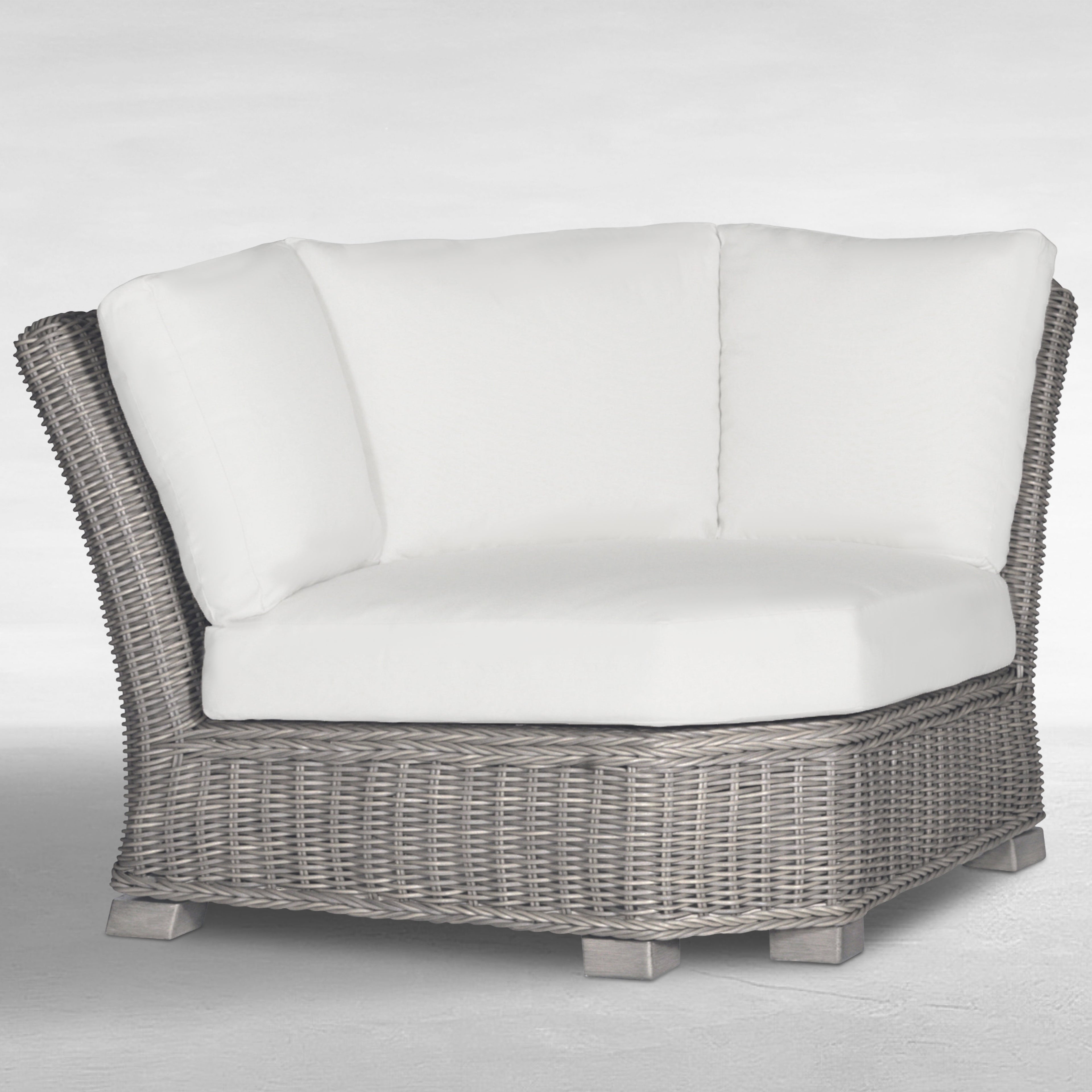 Rustic Resin Wicker Outdoor Corner Sectional Sofa