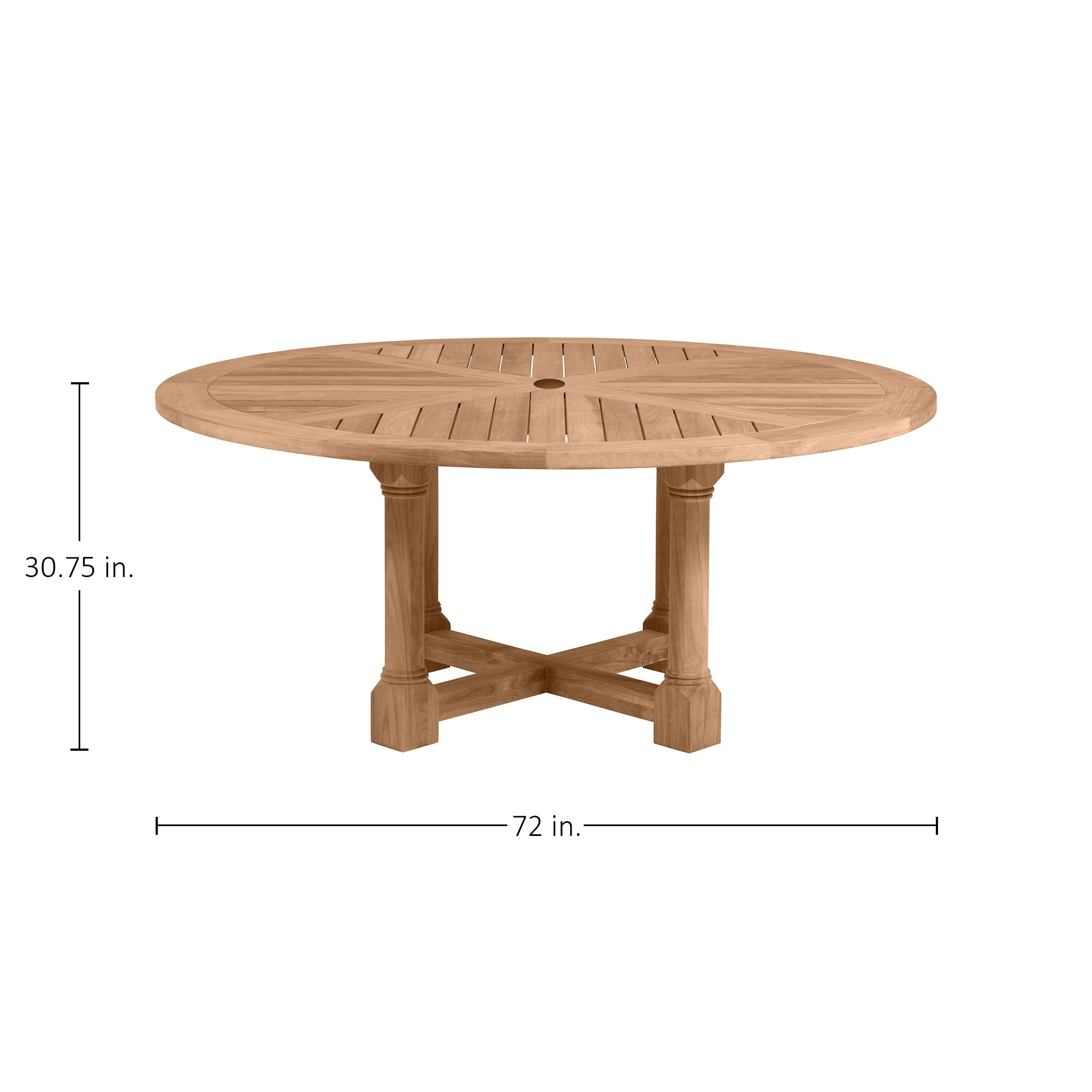 Lakeshore Teak Round Outdoor Pedestal Dining Table