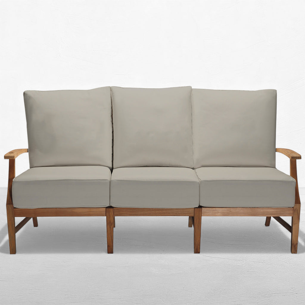QS Croquet Teak Sofa, Natural Teak-Linen Dove
