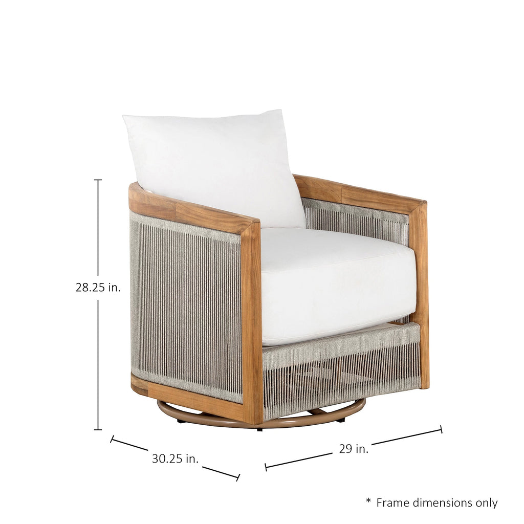 Avalon Teak Outdoor Swivel Lounge Chair