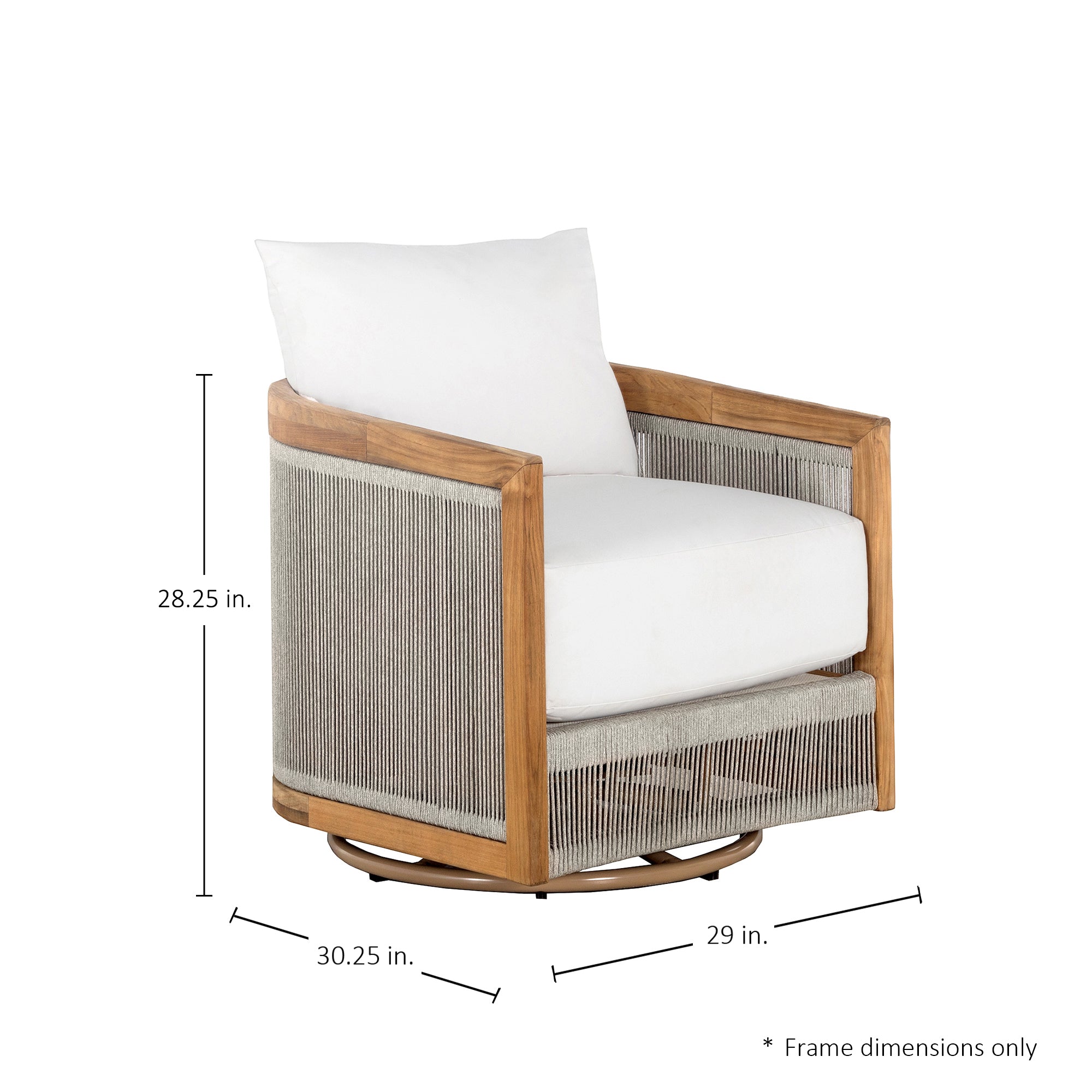 Avalon Teak Outdoor Swivel Lounge Chair