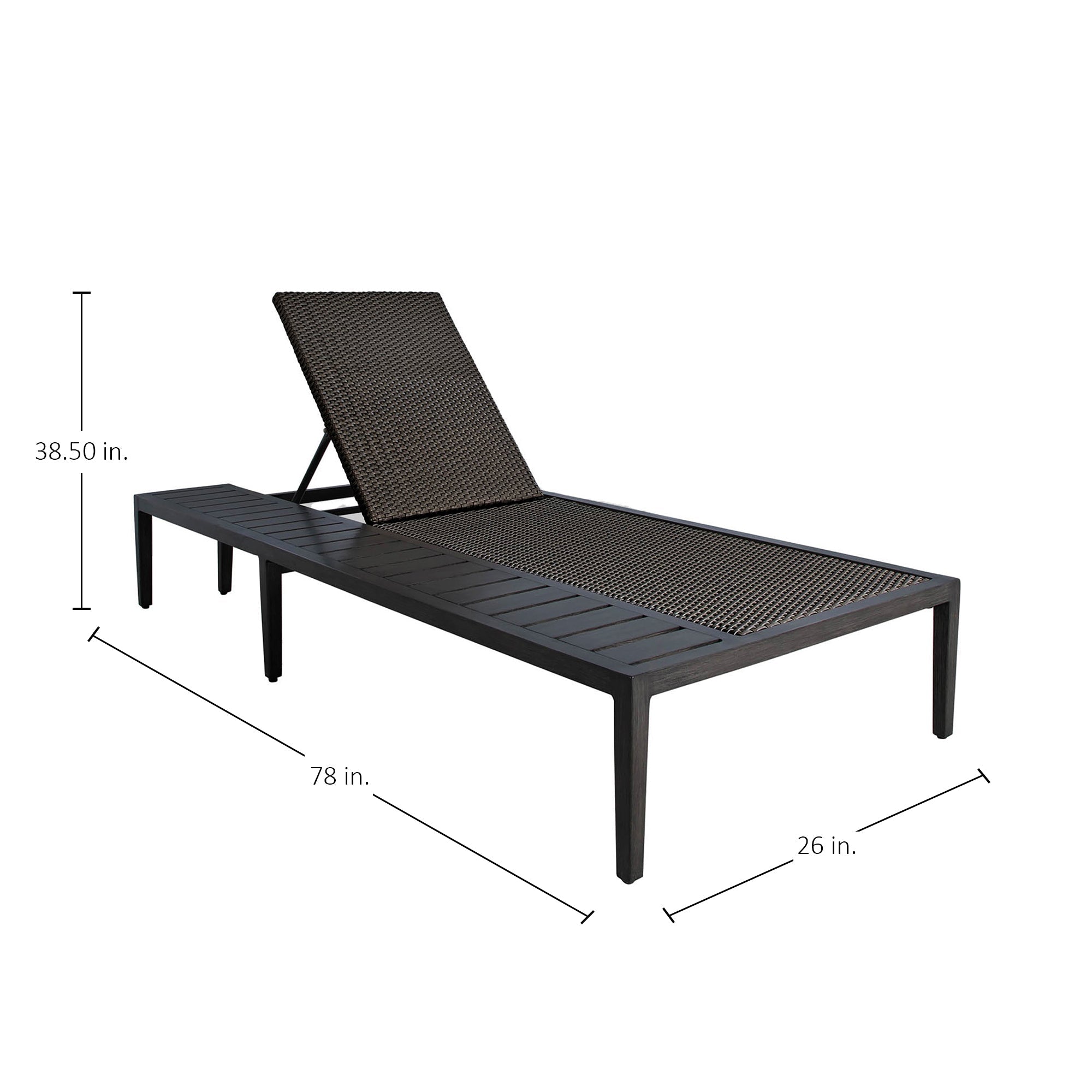 Harbor Wicker Outdoor Armless Chaise Lounge