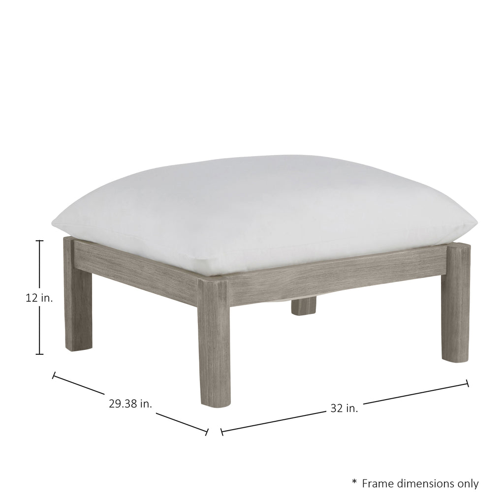 Monterey Teak Outdoor Woven Ottoman