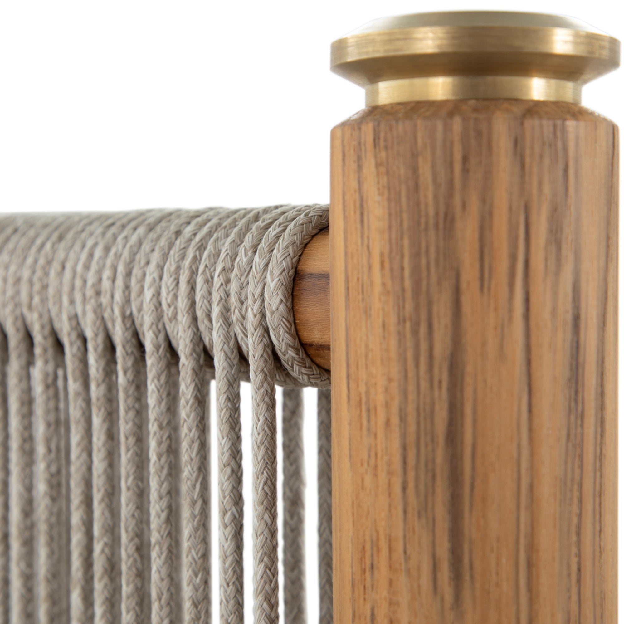 Pacifica Teak Rope Brass Outdoor Sofa