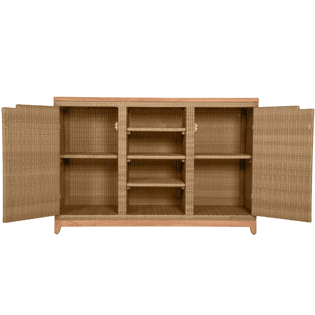 N-Dura Resin Wicker Outdoor Buffet Storage Table