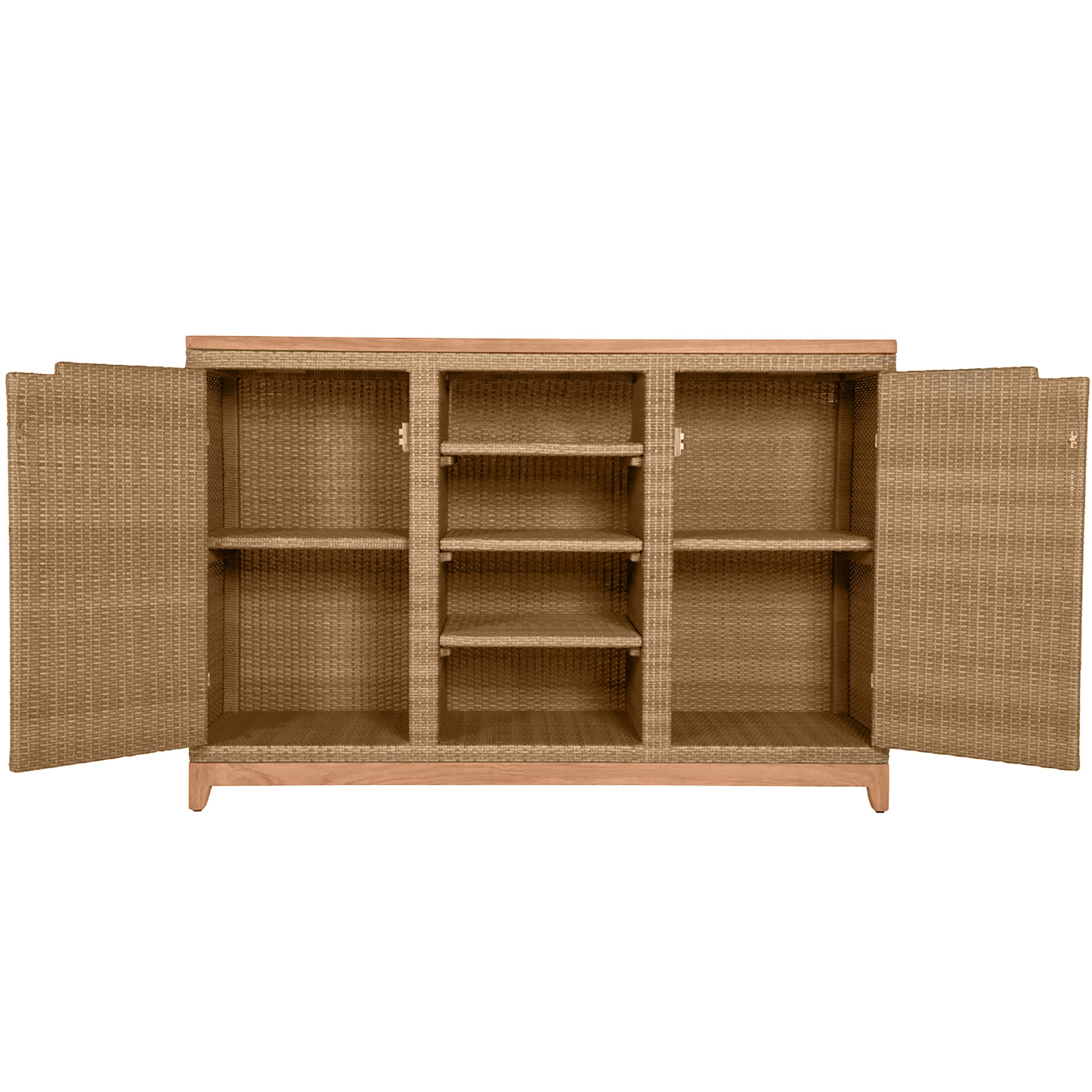 N-Dura Resin Wicker Outdoor Buffet Storage Table