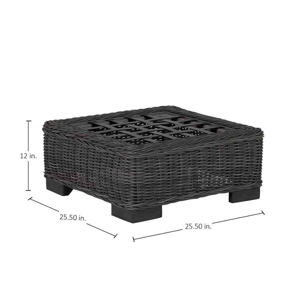 Rustic N-Dura Resin Wicker Outdoor Woven Ottoman