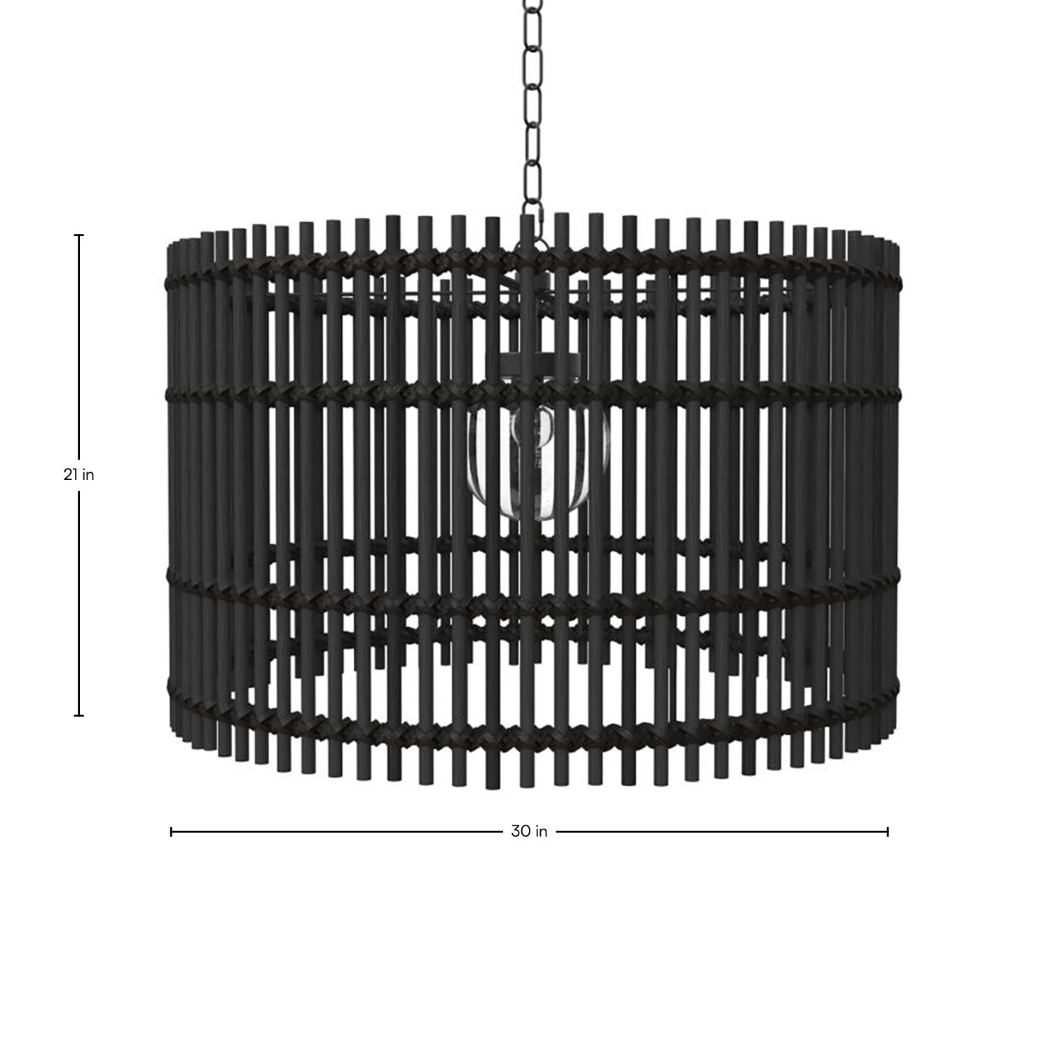Sherman N-Dura Resin Rattan 30" Drum Chandelier