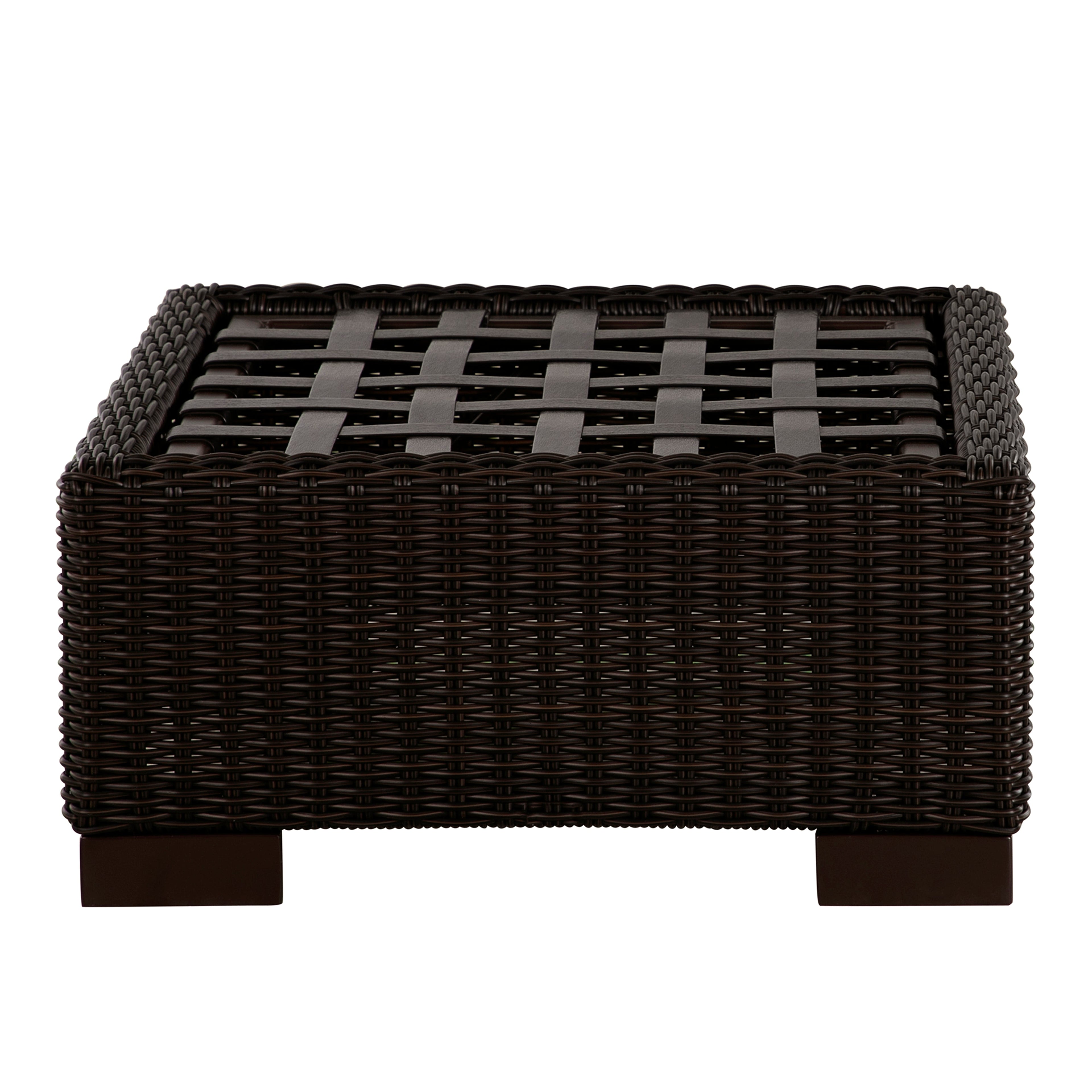 Club N-Dura Resin Wicker Outdoor Woven Ottoman