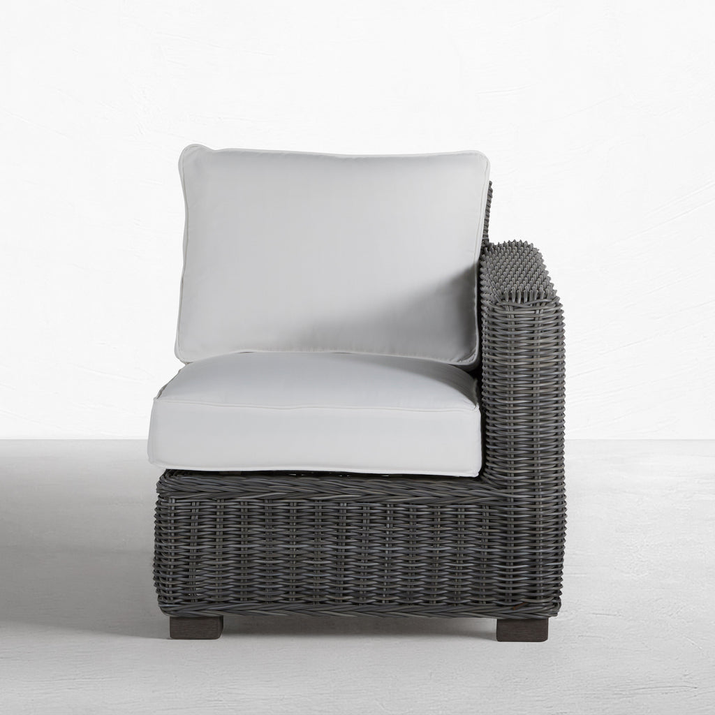 Rustic Resin Wicker Outdoor RAF Sectional Sofa