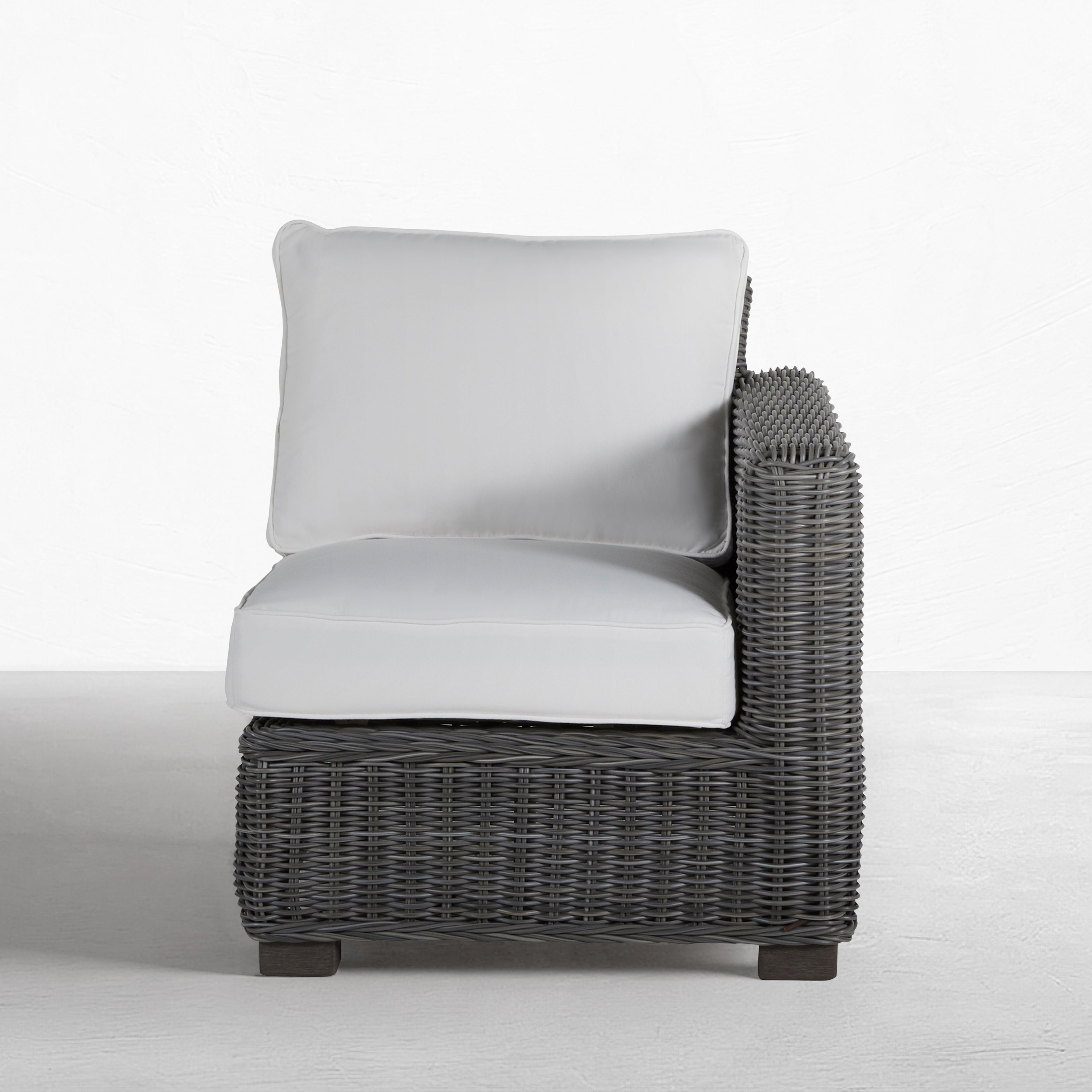 Rustic Resin Wicker Outdoor RAF Sectional Sofa